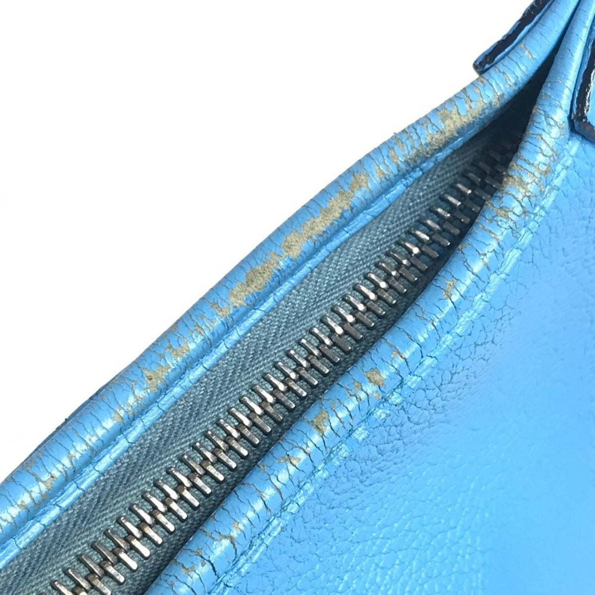 Hermes Trim Blue Leather Shoulder Bag Tote Bag (Pre-Owned)
