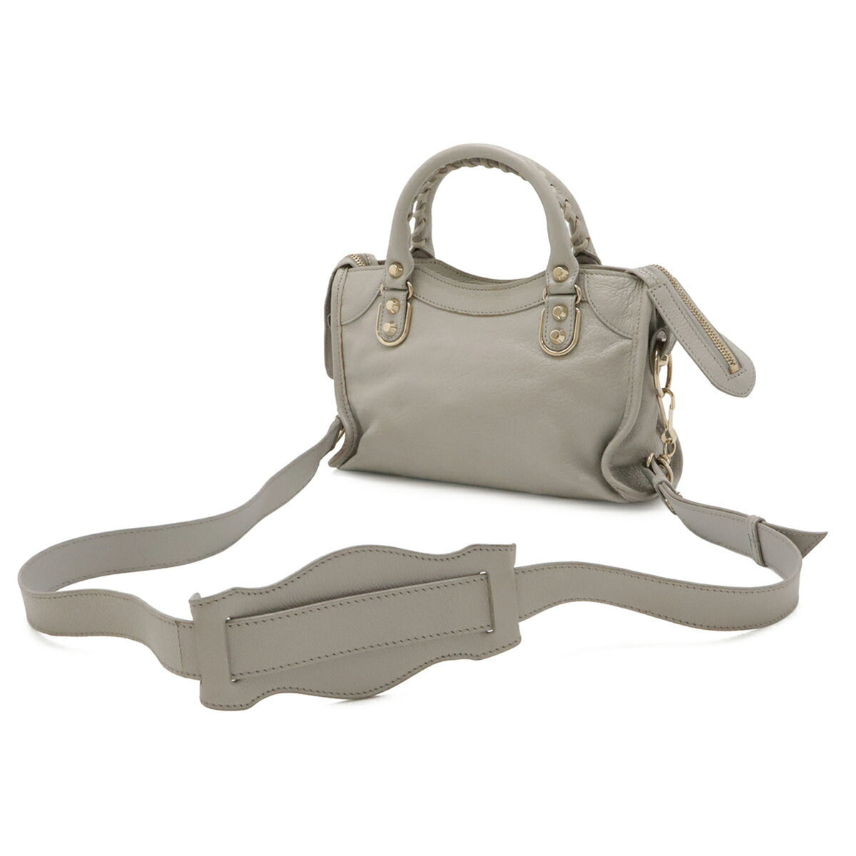 Balenciaga Light Gray Leather Handbag Shoulder Bag (Pre-Owned)