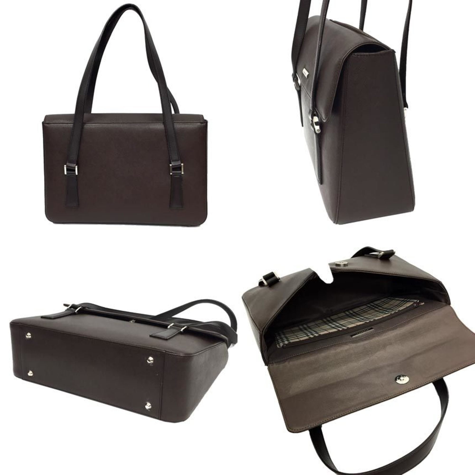 Burberry Brown Leather Shoulder Bag (Pre-Owned)