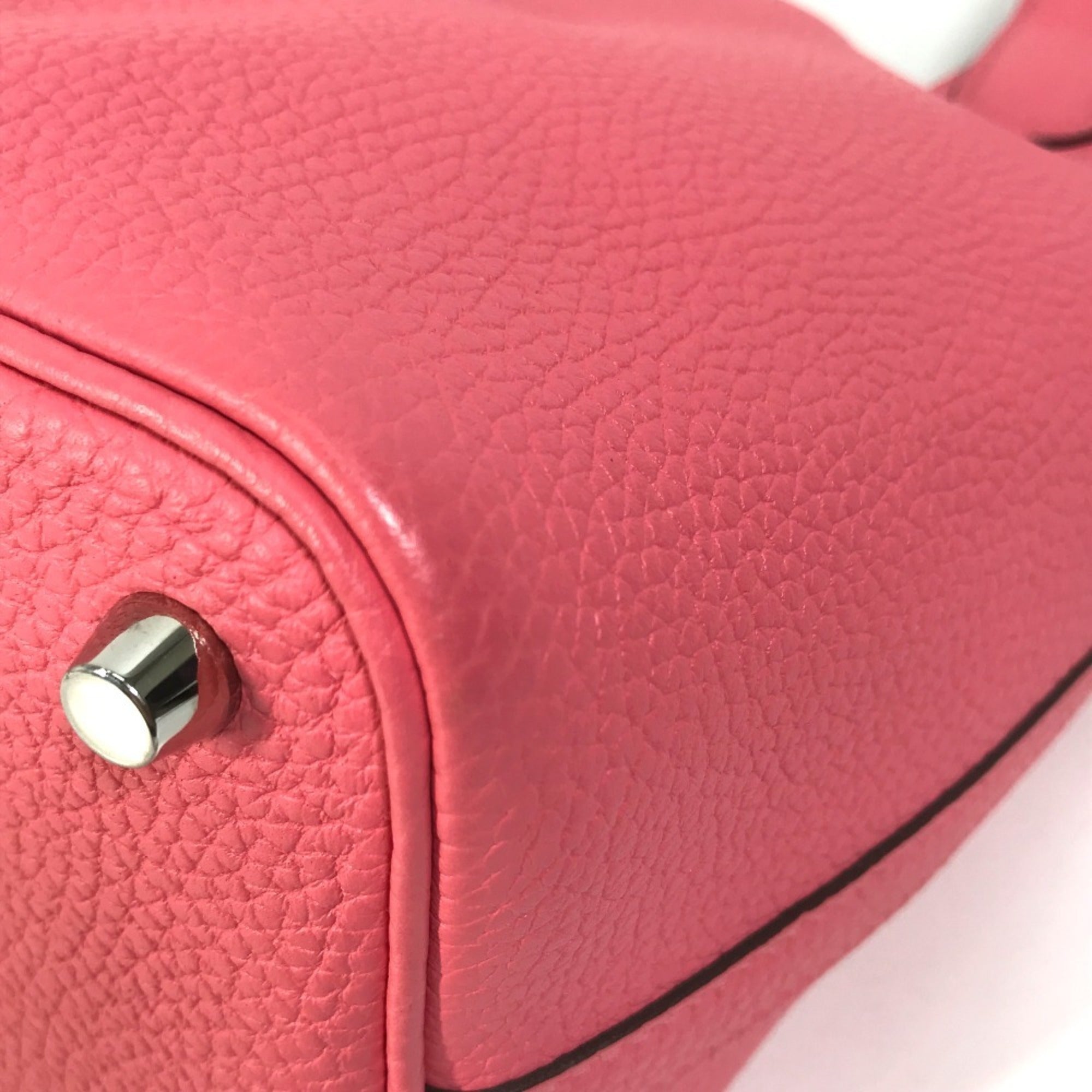 Hermes Picotin Pink Taurillon Clemence Leather Handbag (Pre-Owned)