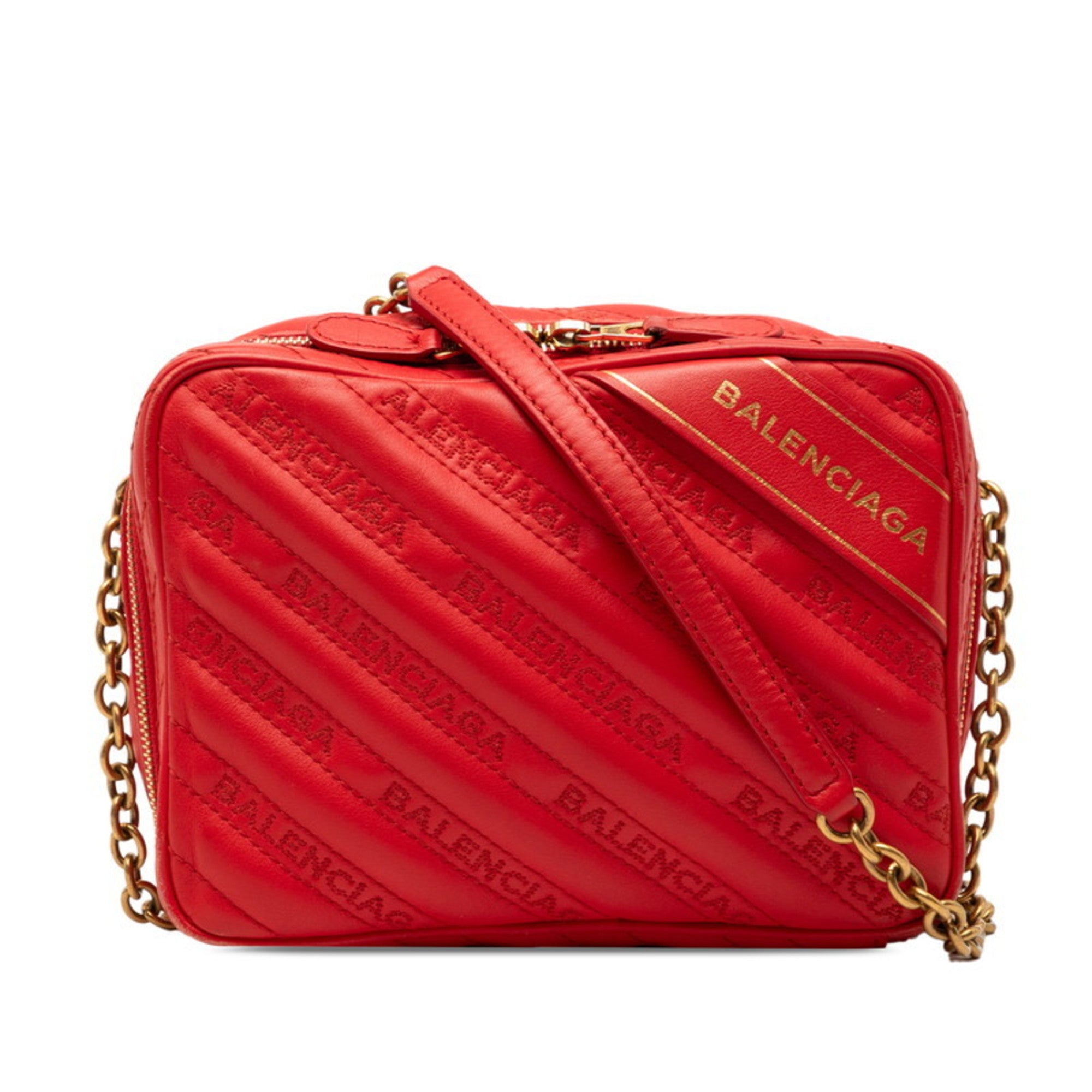 Balenciaga Red Color Leather Shoulder Bag (Pre-Owned)