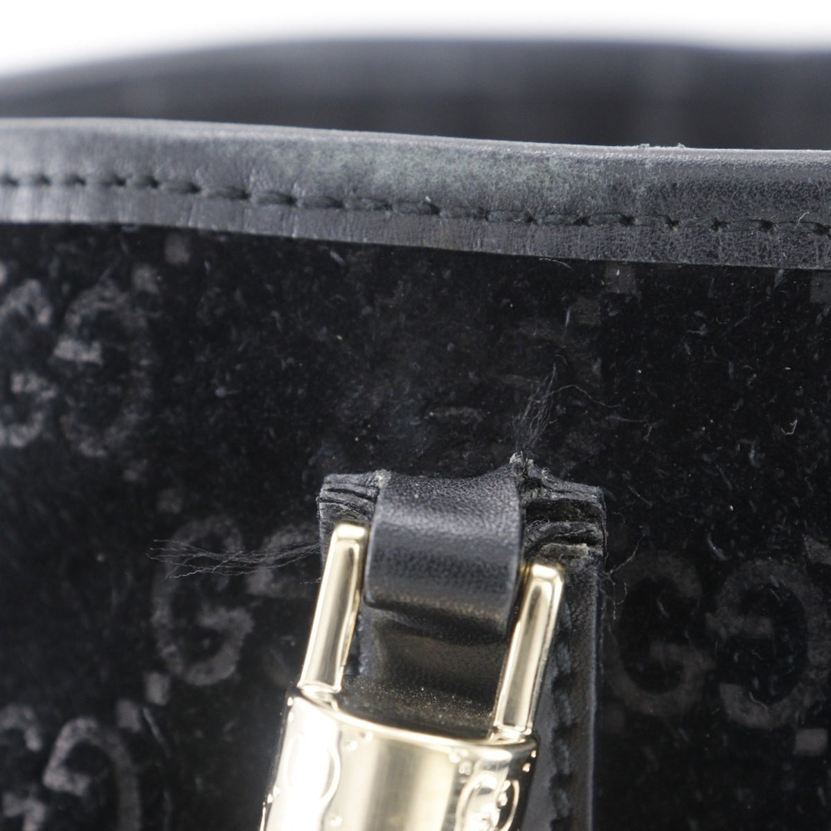 Gucci Black Suede Tote Bag (Pre-Owned)