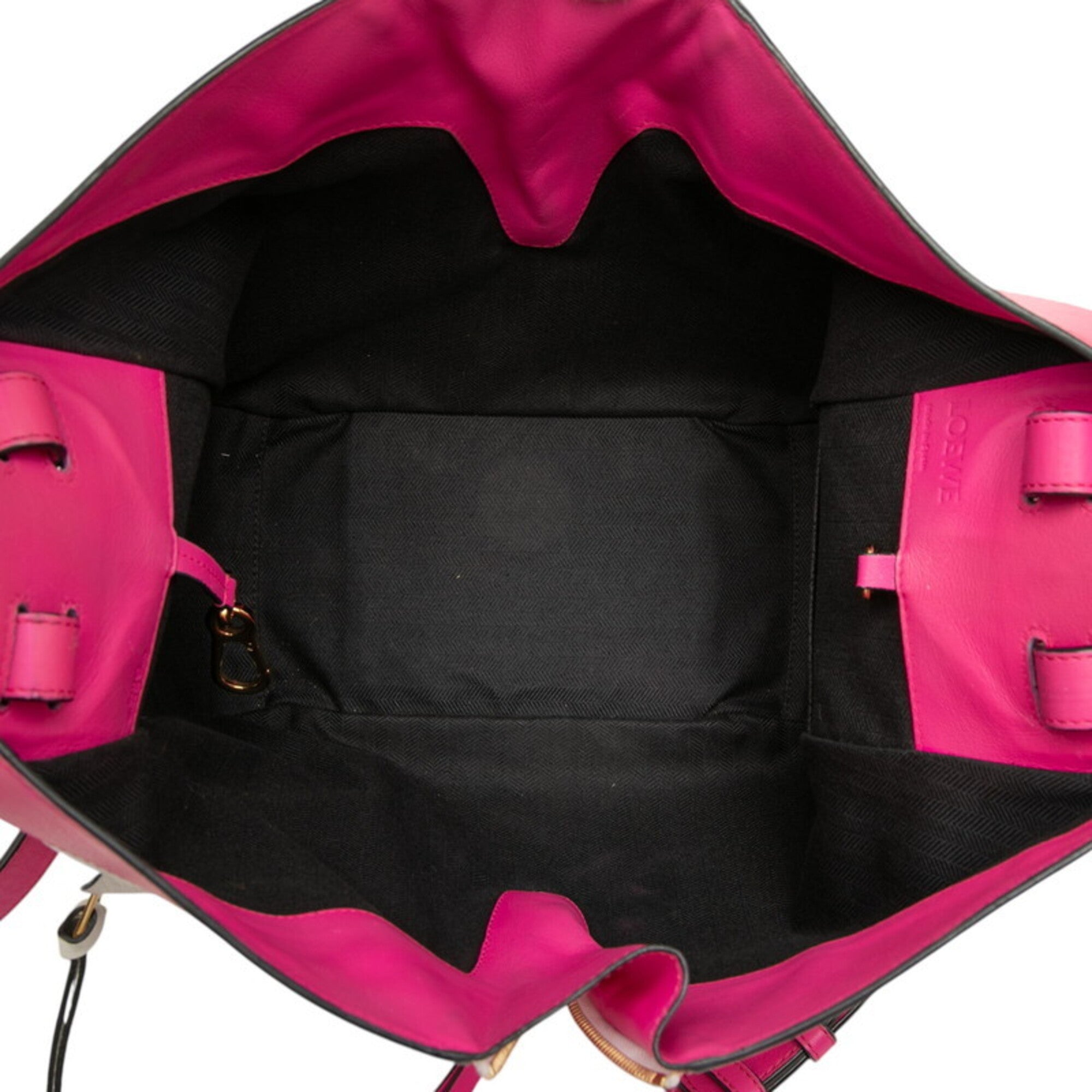 Loewe Pink White Leather Handbag Shoulder Bag (Pre-Owned)