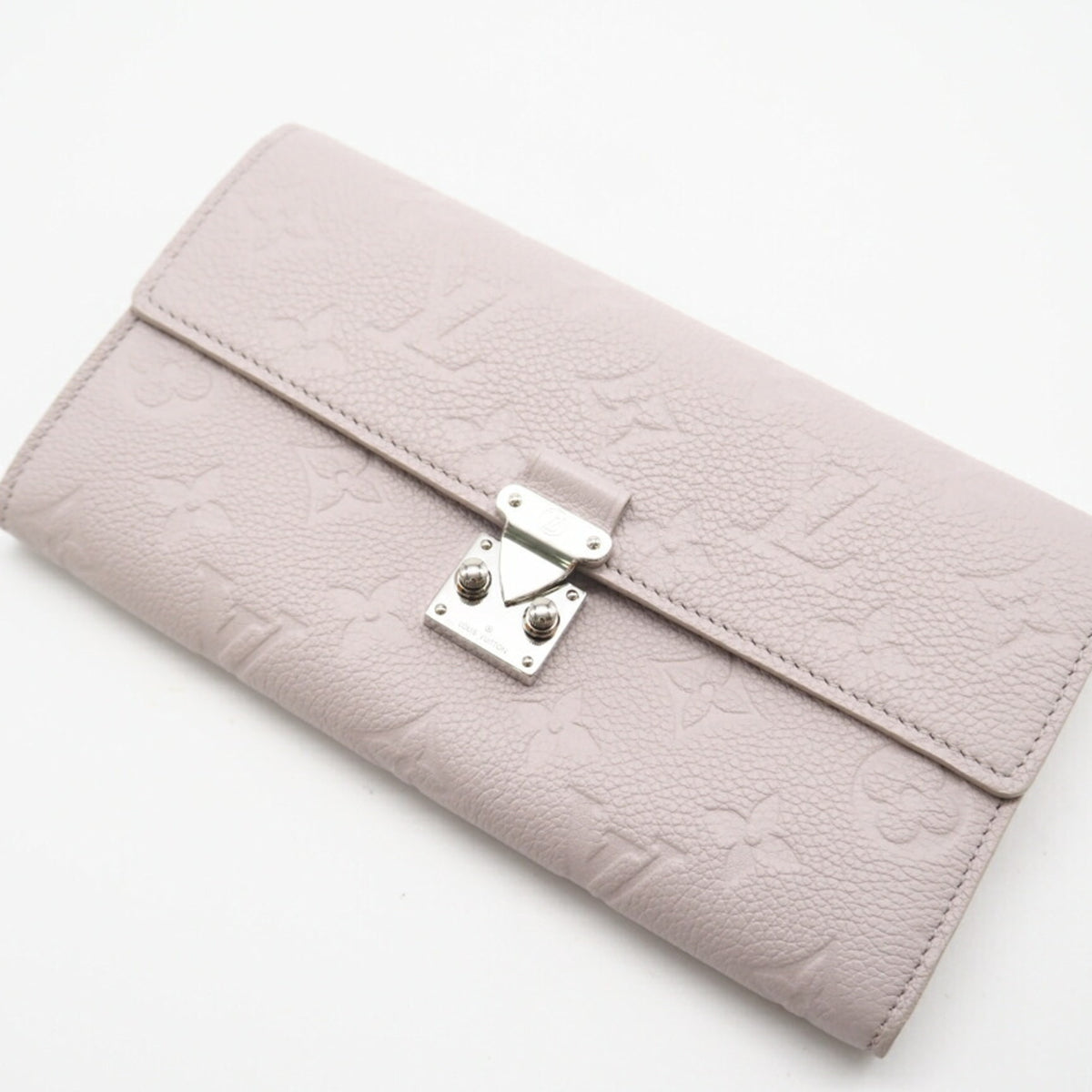 Louis Vuitton Empreinte Gray Pink Leather Long Wallet (Bi-Fold) (Pre-Owned)