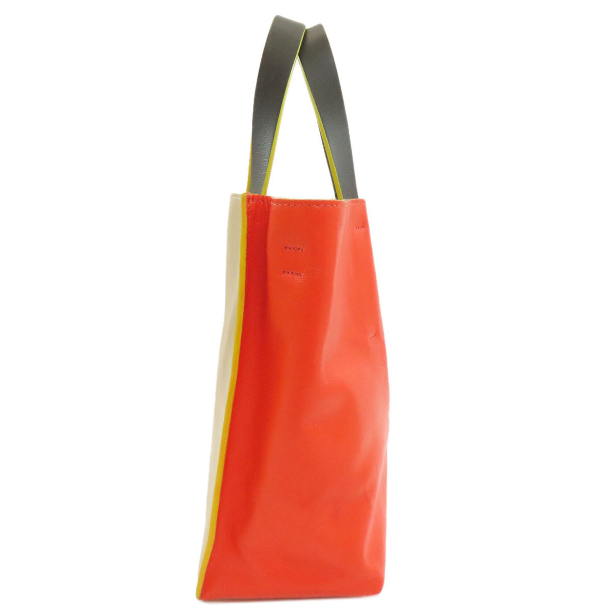 Marni Beige Red Color Leather Handbag (Pre-Owned)