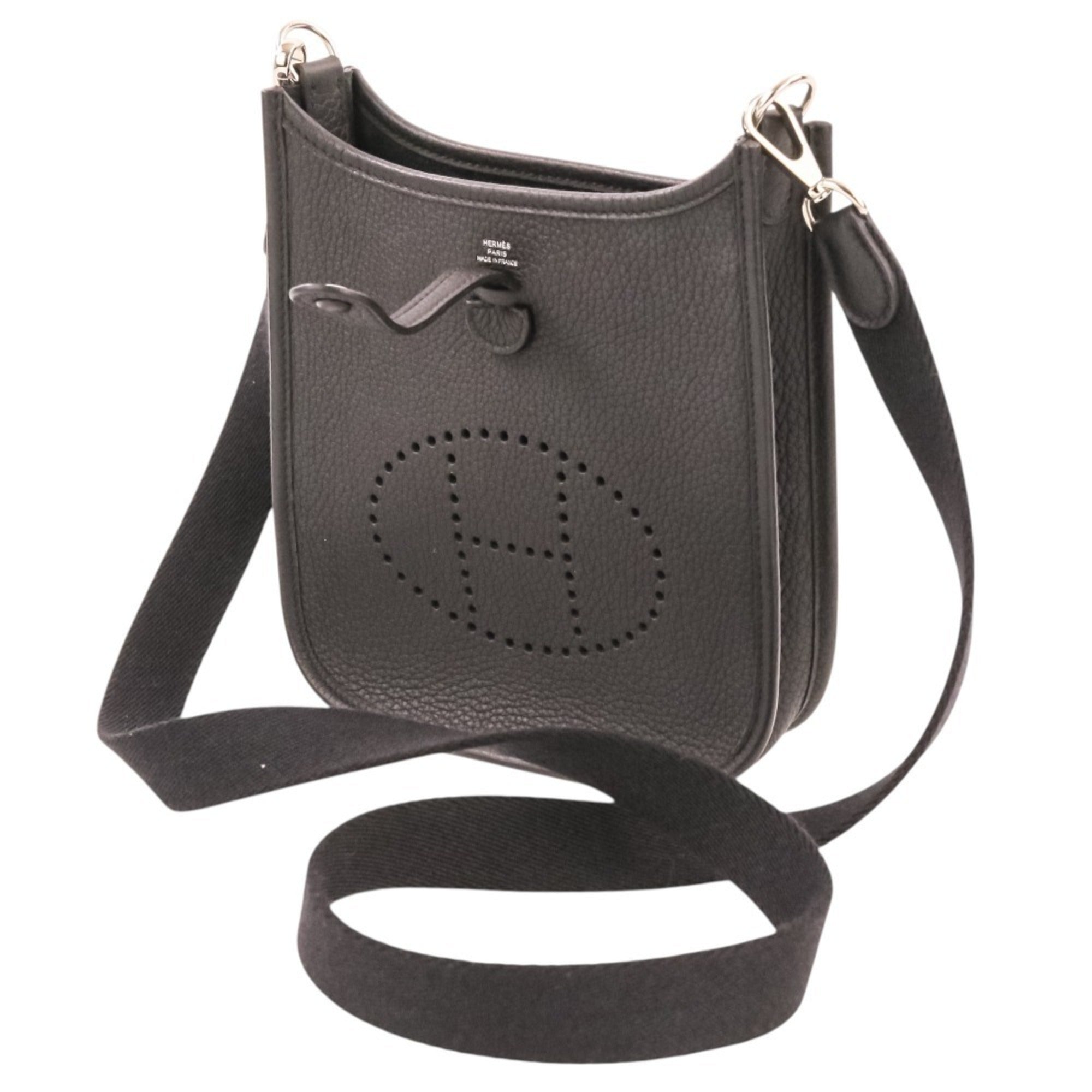 Hermes Black Taurillon Clemence Leather Shoulder Bag (Pre-Owned)