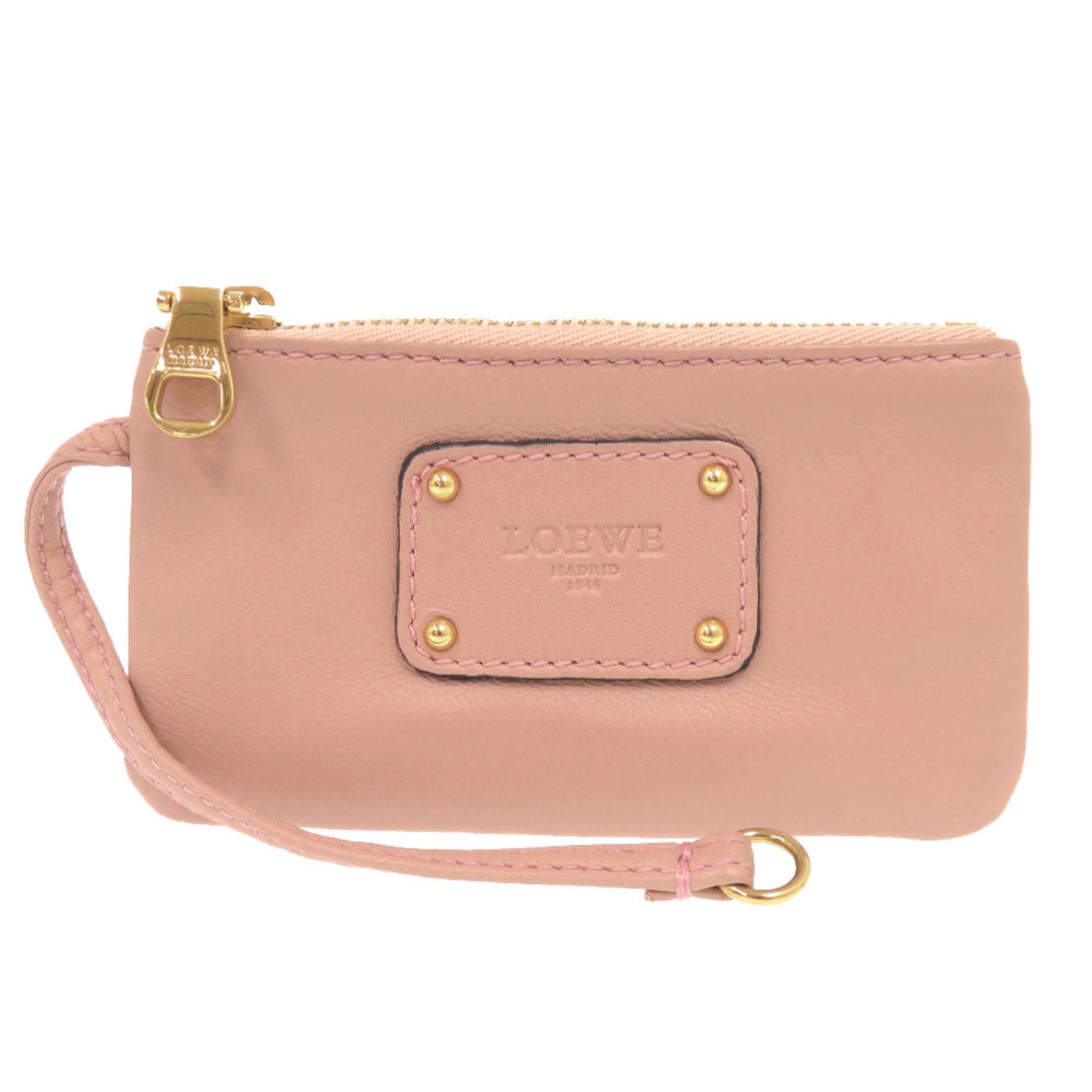 Loewe Pink Leather Coin Purse/Coin Case (Pre-Owned)