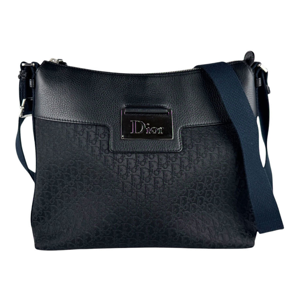 Christian Dior Black Canvas Leather Shoulder Bag (Pre-Owned)