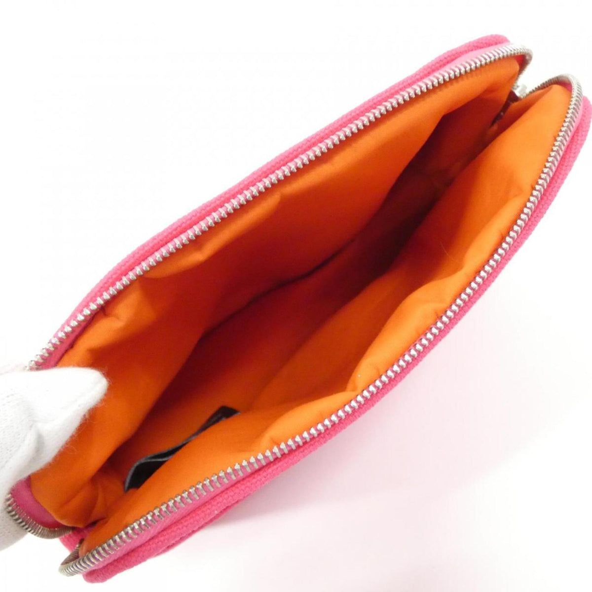 Hermes Pink Canvas Handbag Pouch (Pre-Owned)