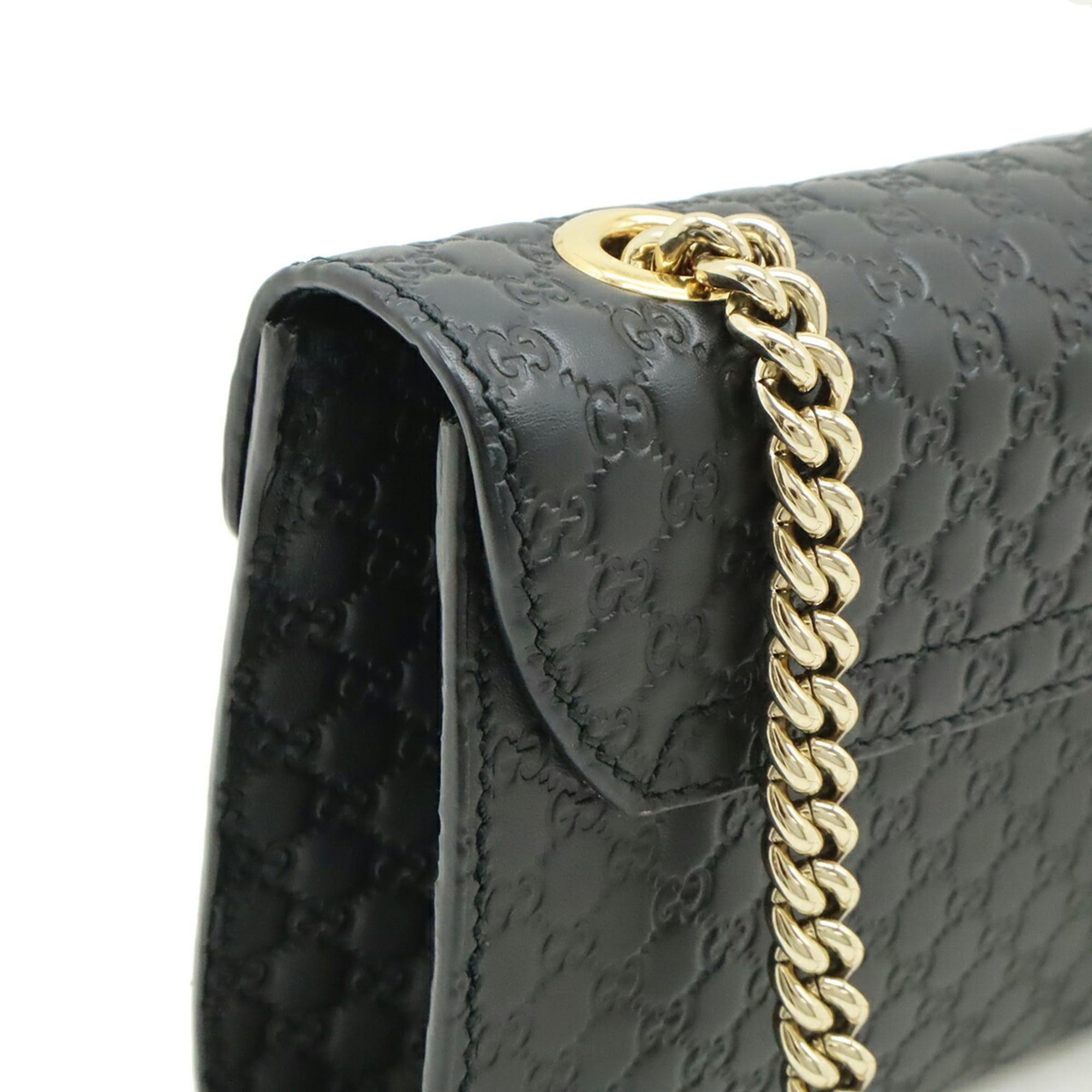 Gucci Black Leather Pochette Shoulder Bag (Pre-Owned)