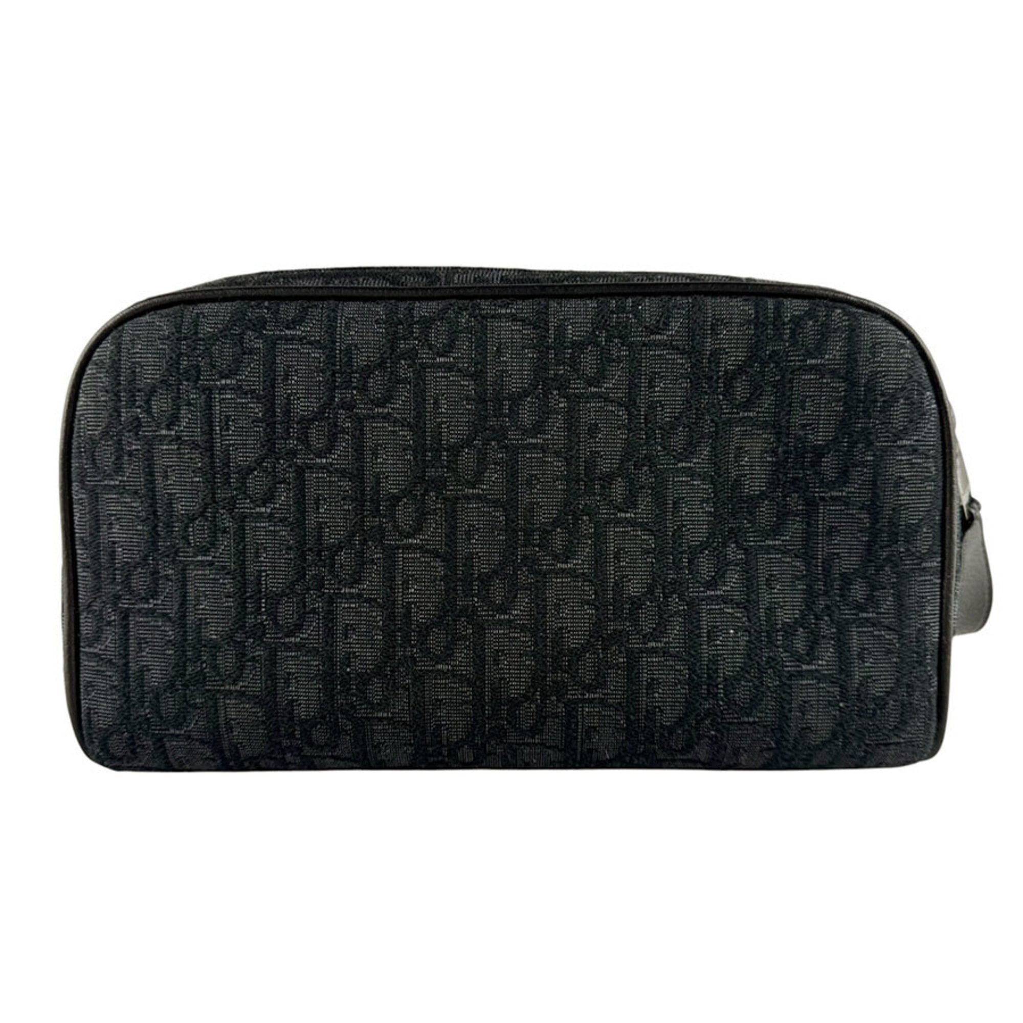 Christian Dior Black Canvas Clutch Bag Handbag (Pre-Owned)