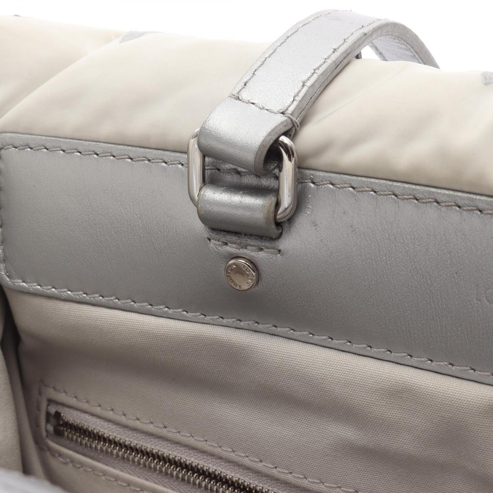 Louis Vuitton Gray Multi-Color Nylon Leather Handbag Tote Bag (Pre-Owned)