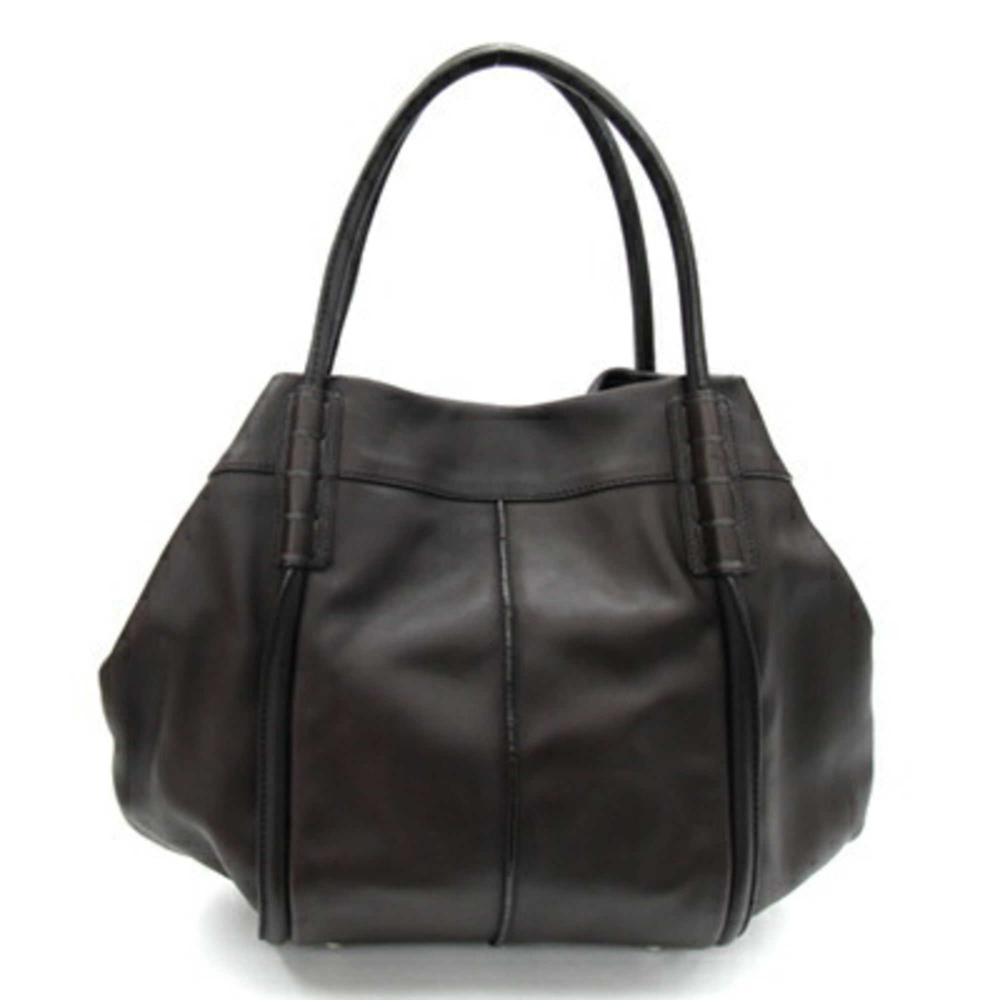 Tod's Dark Brown Leather Handbag Tote Bag (Pre-Owned)