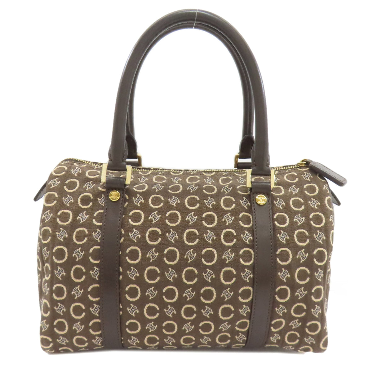 Celine Brown Canvas Boston Bag (Pre-Owned)
