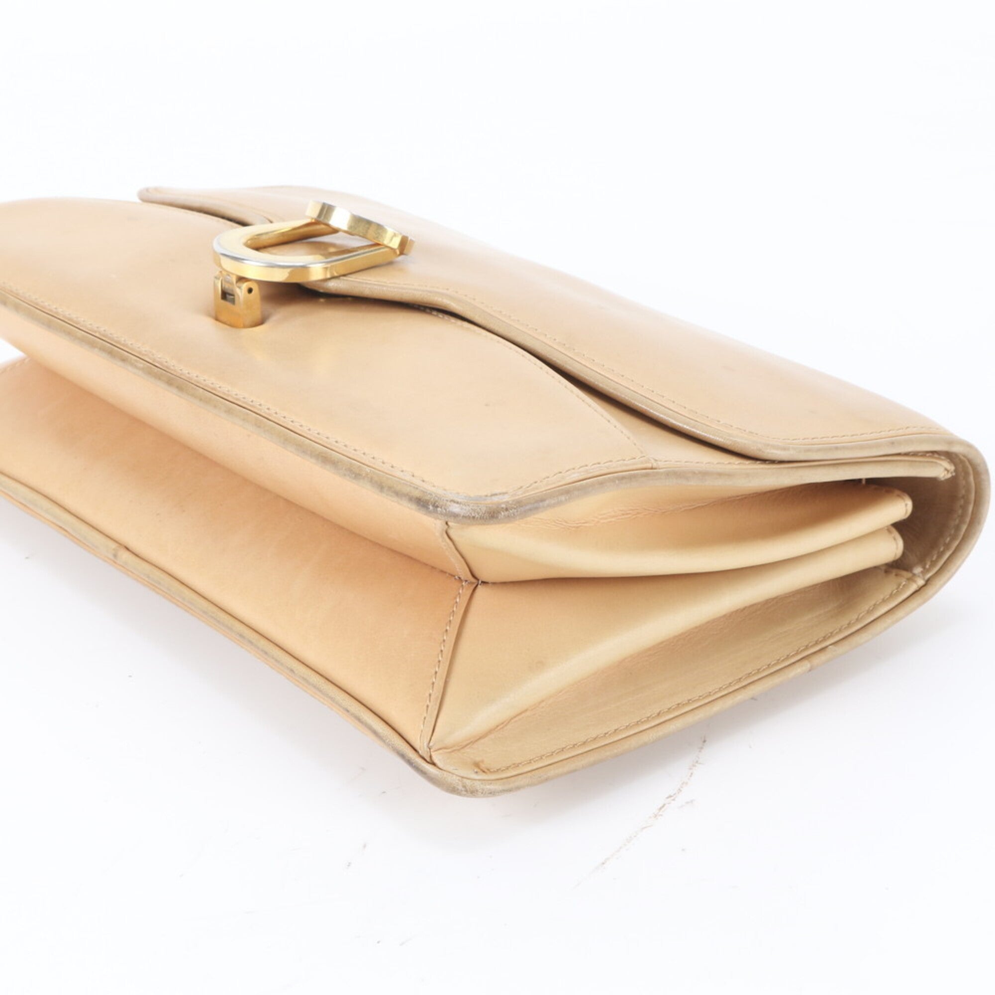 Gucci Beige Leather Handbag Tote Bag (Pre-Owned)
