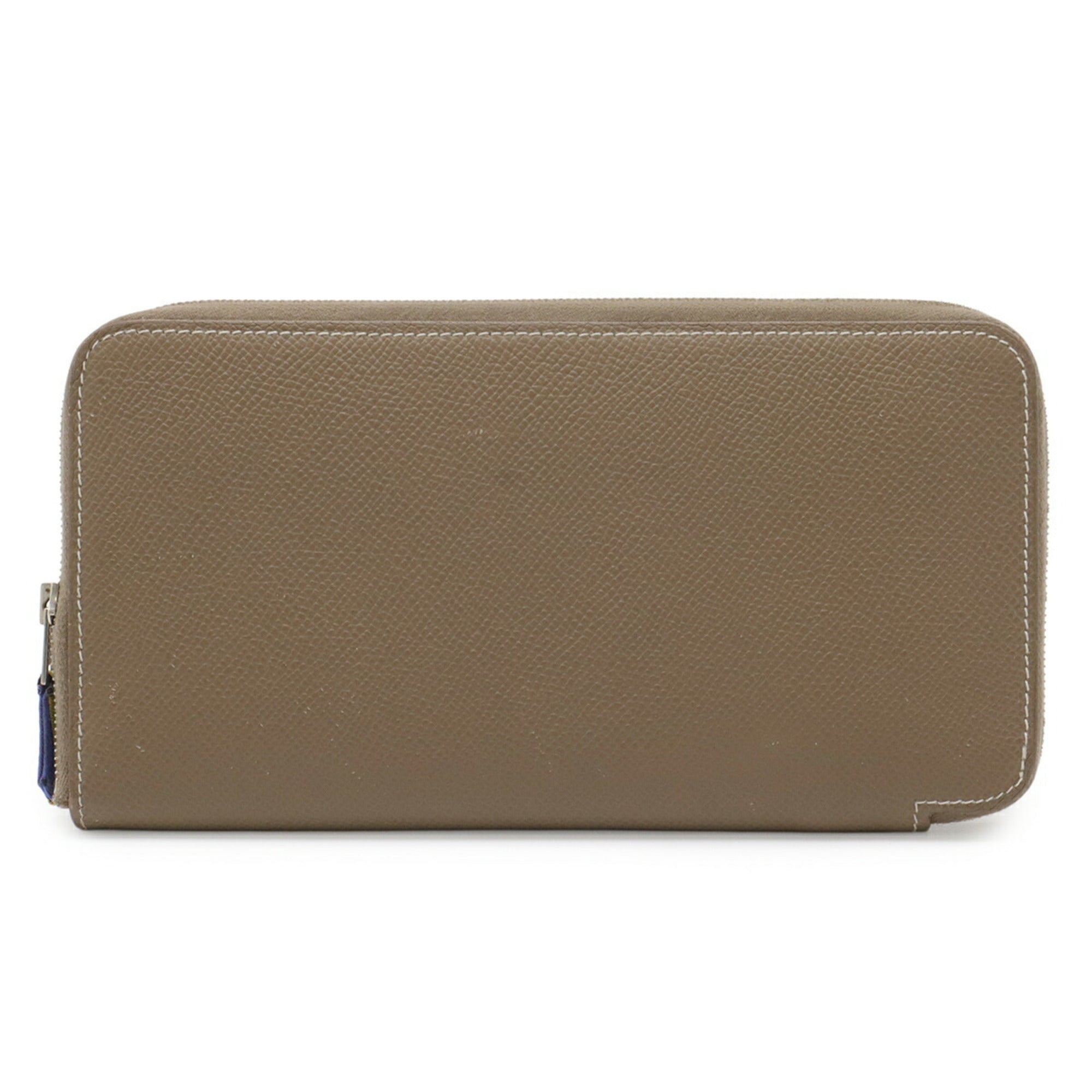Hermes Etoupe Gray Epsom Leather Silk Long Wallet (Bi-Fold) (Pre-Owned)