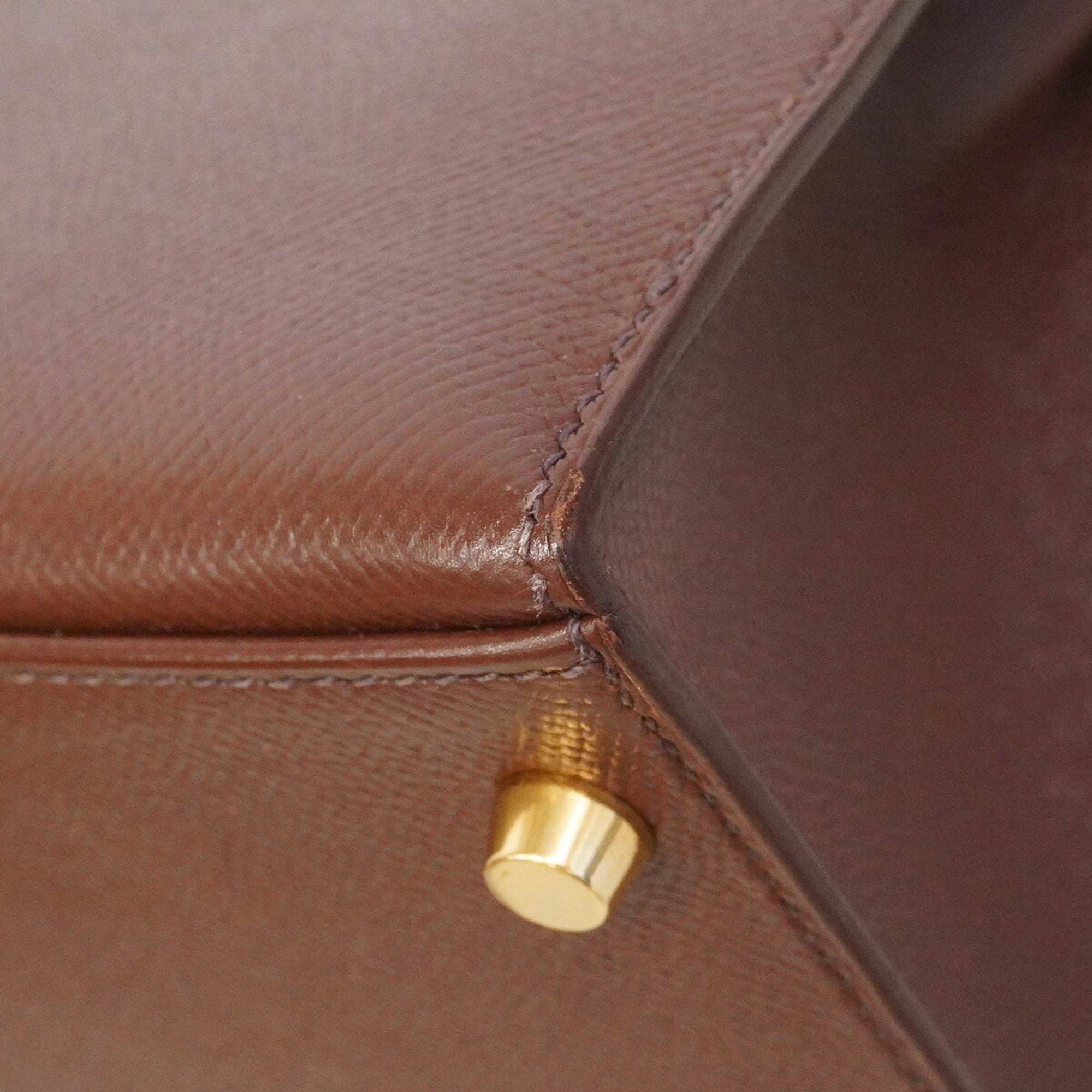 Hermes Brown Courchevel Leather Handbag (Pre-Owned)