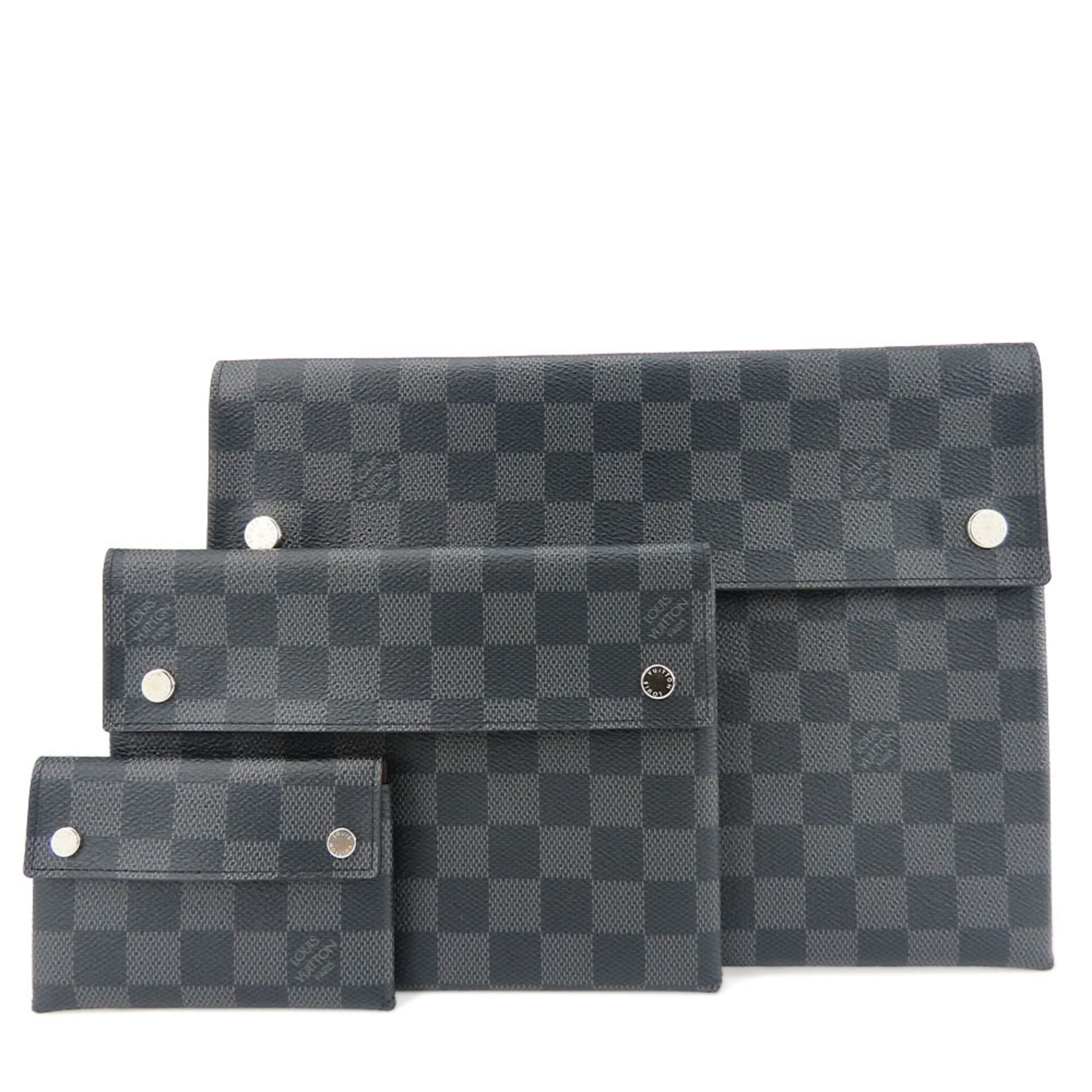 Louis Vuitton Damier Graphite Black Gray Damier Graphite Clutch Bag (Pre-Owned)