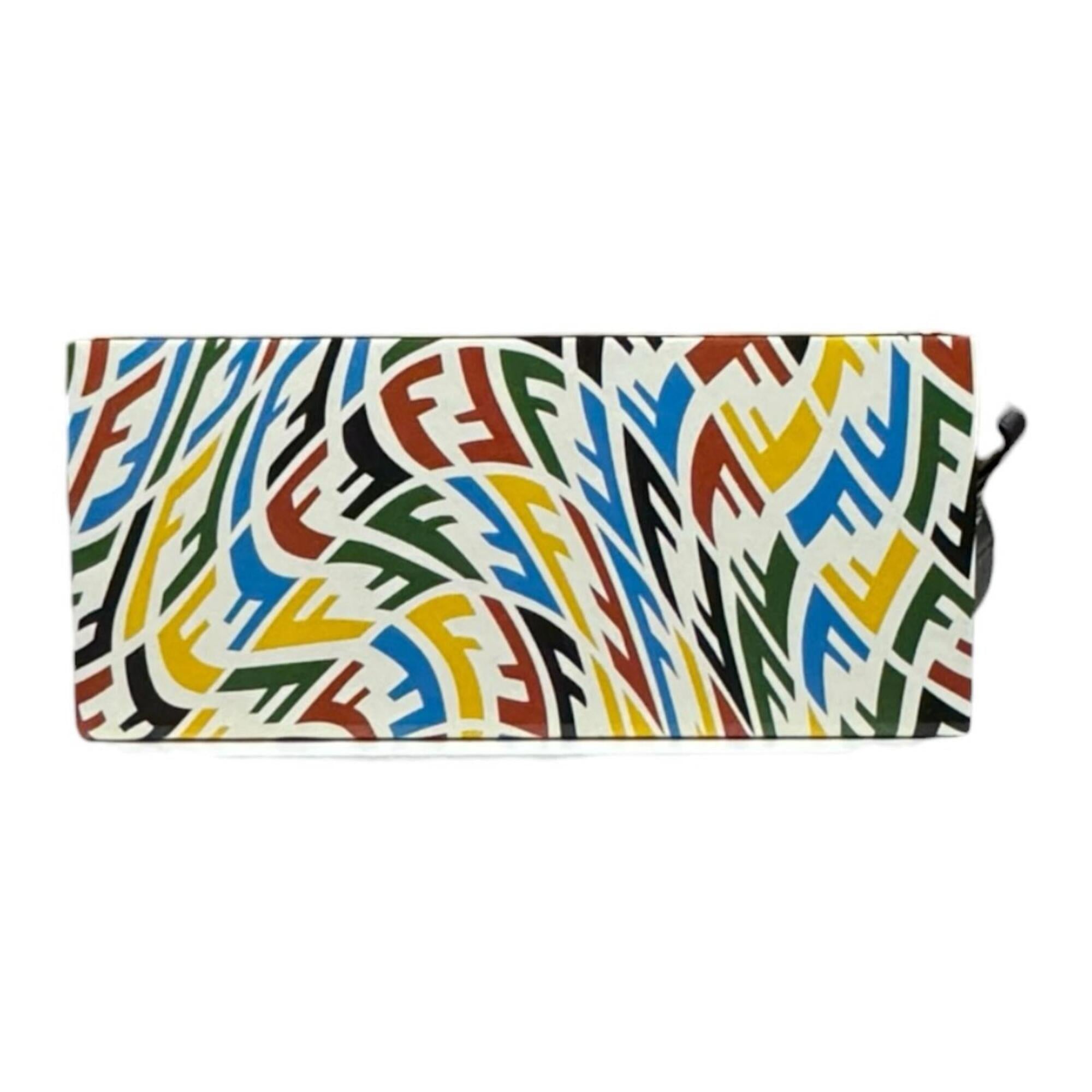 Fendi Multi-Color White Leather Shoulder Bag (Pre-Owned)