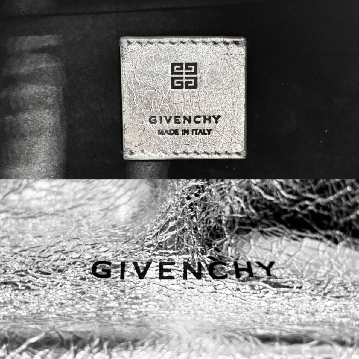Givenchy Silver Leather Handbag Shoulder Bag (Pre-Owned)