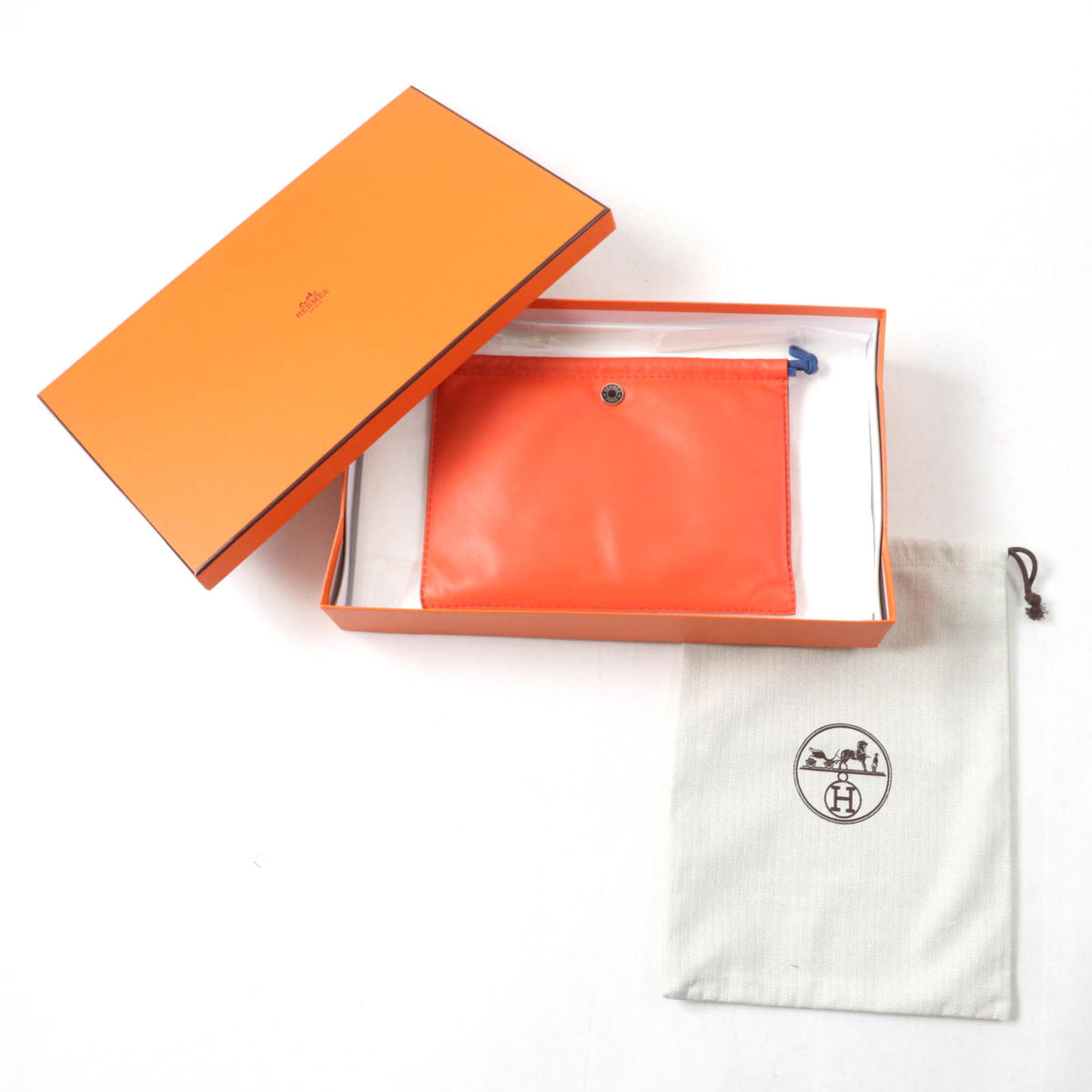 Hermes Blue Orange Pouch (Pre-Owned)