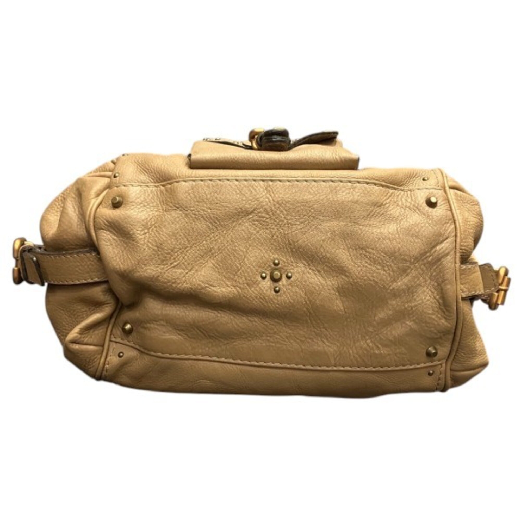 Chloé Beige Leather Shoulder Bag Tote Bag (Pre-Owned)