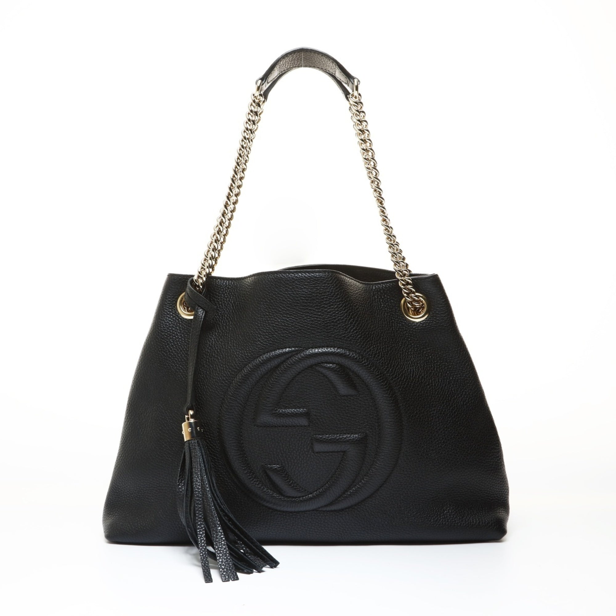 Gucci Soho Black Leather Shoulder Bag (Pre-Owned)