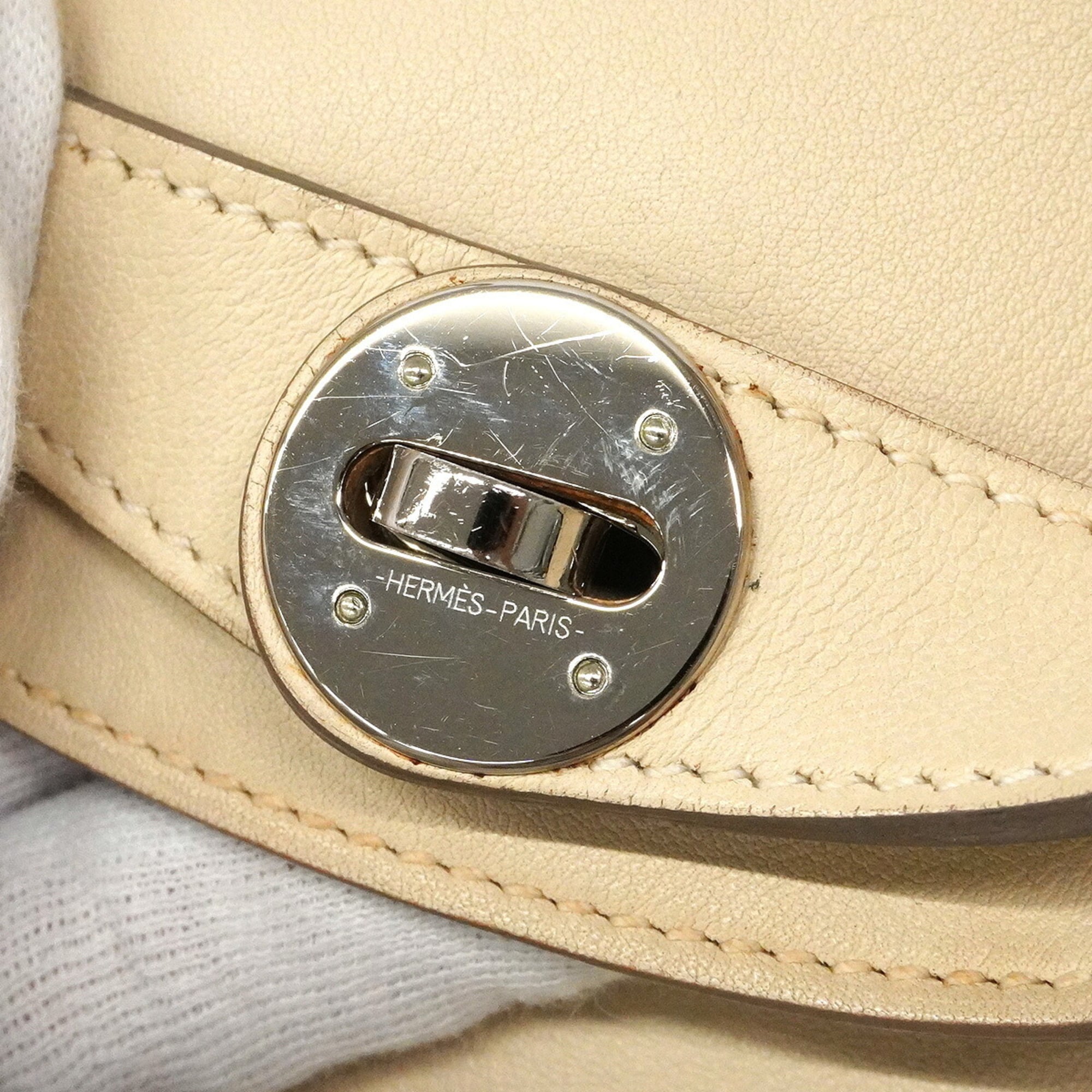 Hermes White Swift Leather Handbag (Pre-Owned)