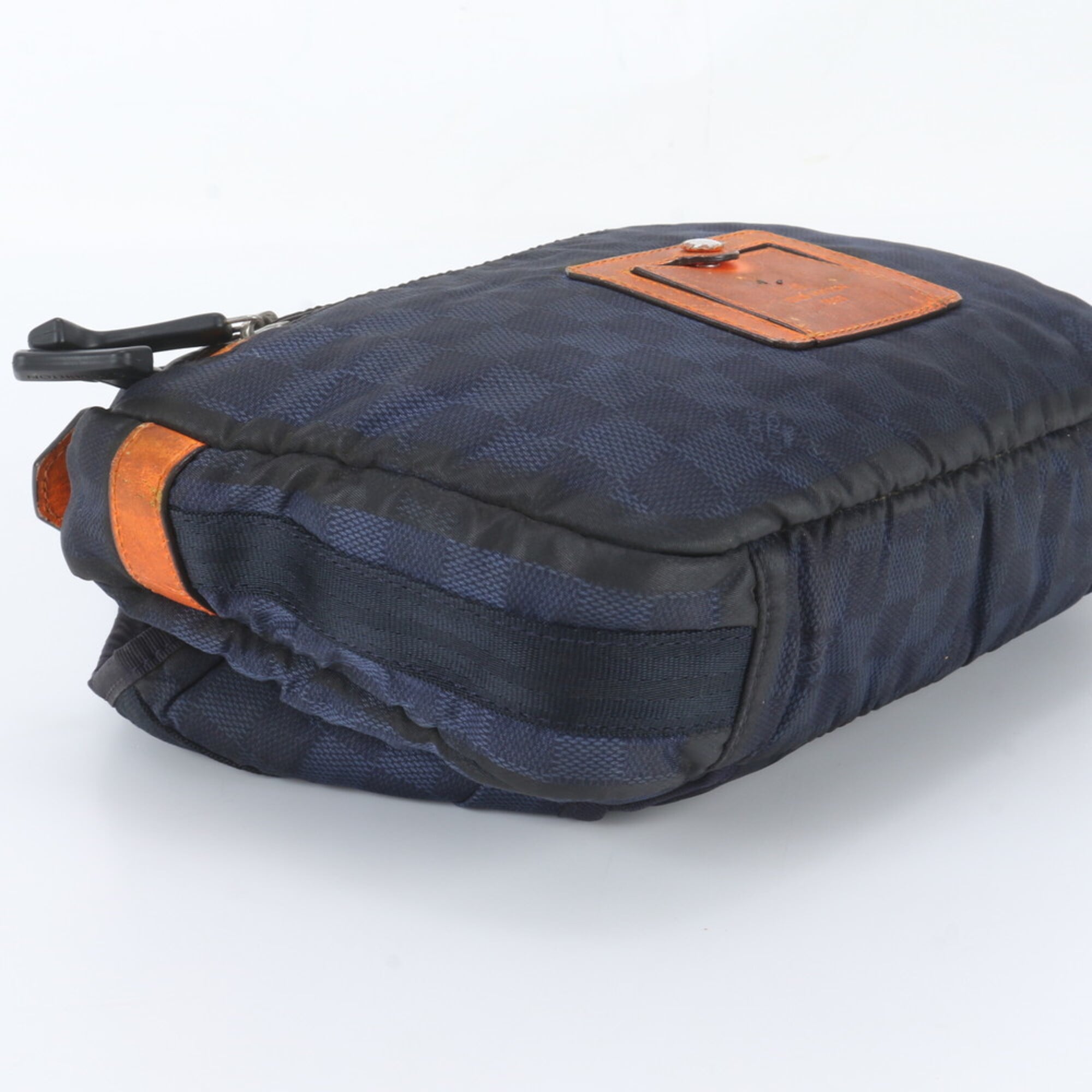 Louis Vuitton Navy Leather Nylon Pouch Sling Bag (Pre-Owned)