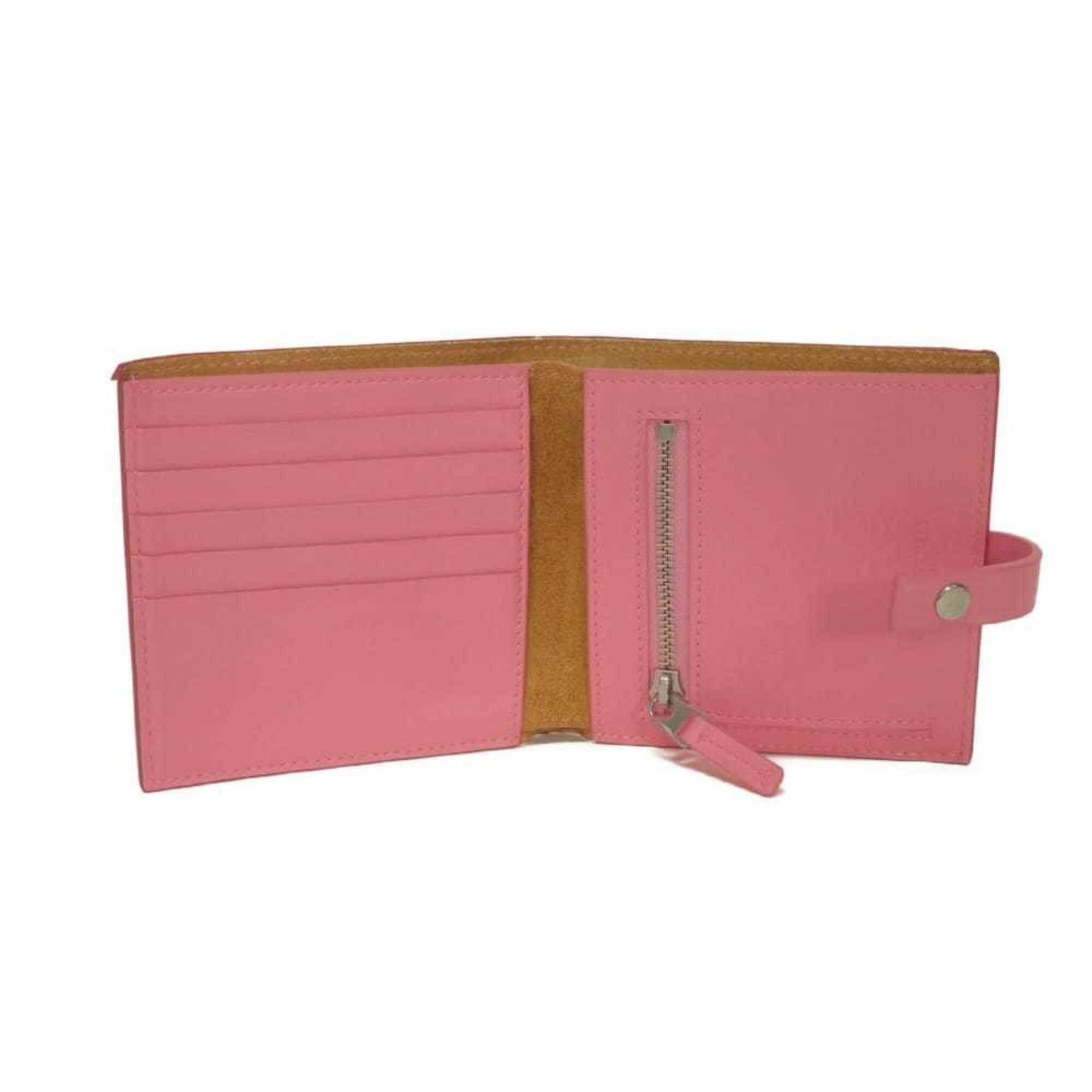 Bottega Veneta Intrecciato Red Color Leather Long Bill Wallet (Bi-Fold) (Pre-Owned)