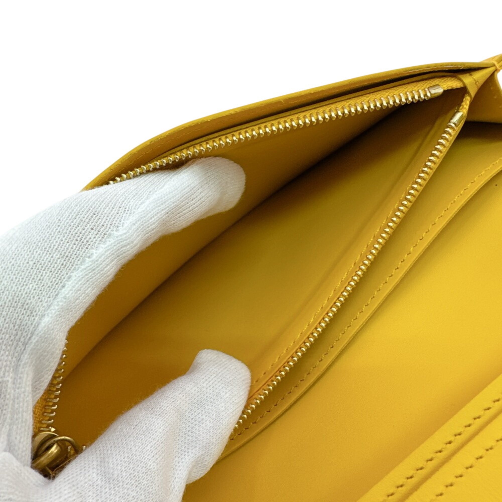 Louis Vuitton Yellow Leather Long Wallet (Bi-Fold) (Pre-Owned)