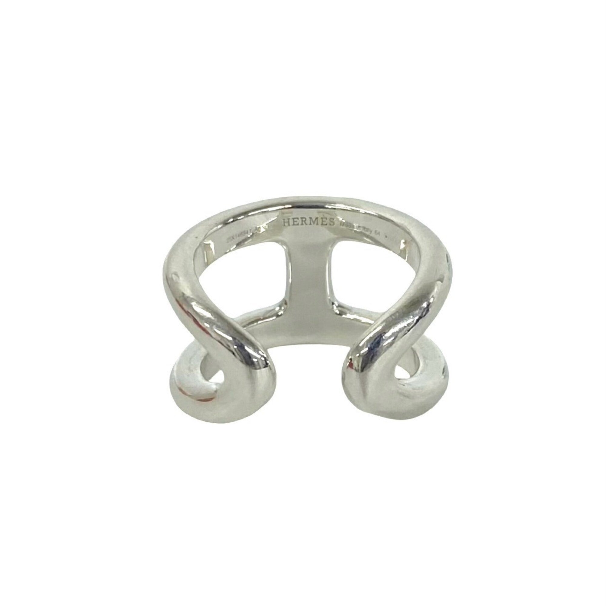 Hermes Silver Silver 925 Band Ring (Pre-Owned)