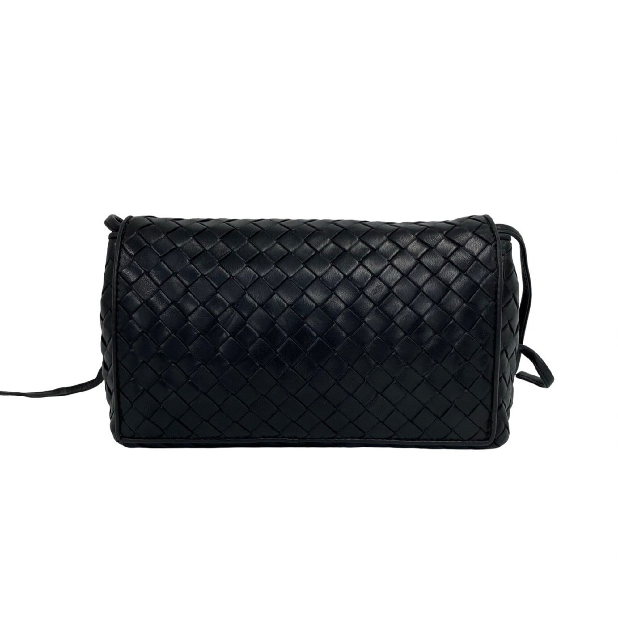 Bottega Veneta Black Leather Pochette Shoulder Bag (Pre-Owned)