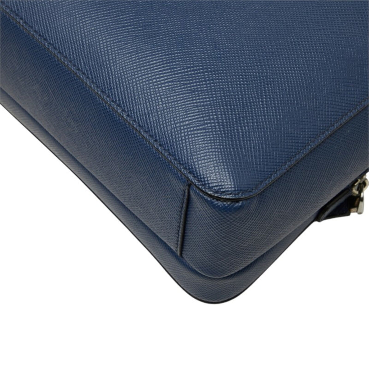 Prada Saffiano Navy Leather Shoulder Bag (Pre-Owned)