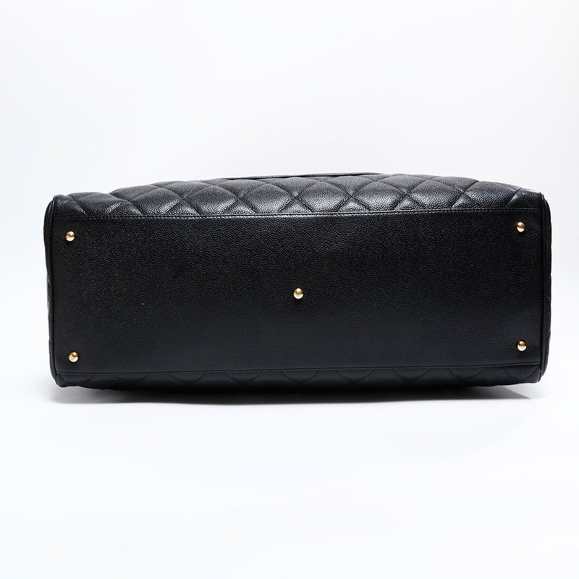 Chanel Matelasse Black Grained Calfskin Boston Bag (Pre-Owned)