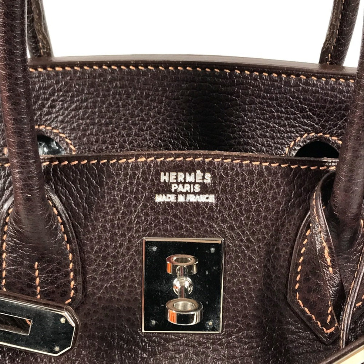 Hermes Brown Havane Fjord Leather Handbag Tote Bag (Pre-Owned)