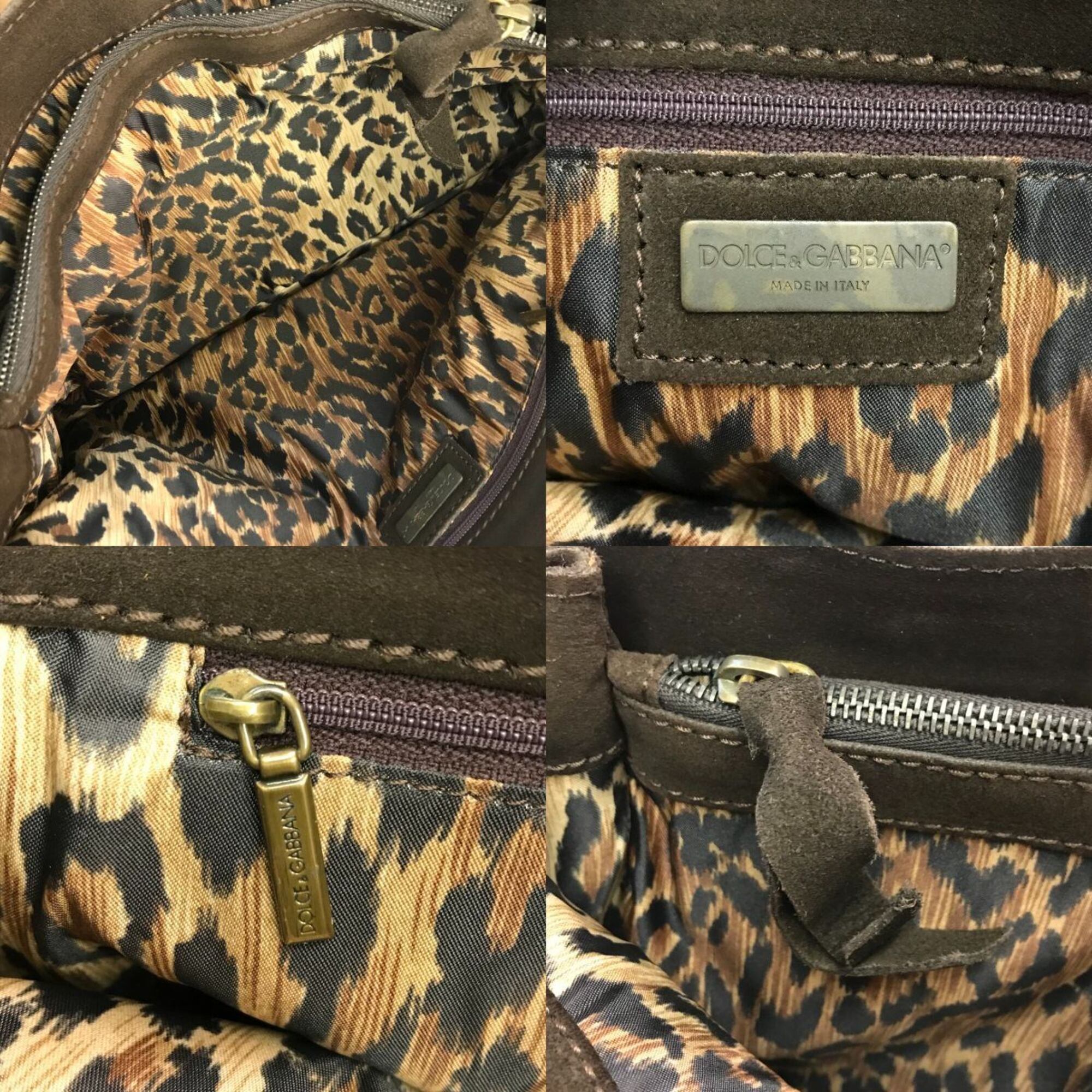 Dolce & Gabbana Brown Suede Leather Tote Bag (Pre-Owned)