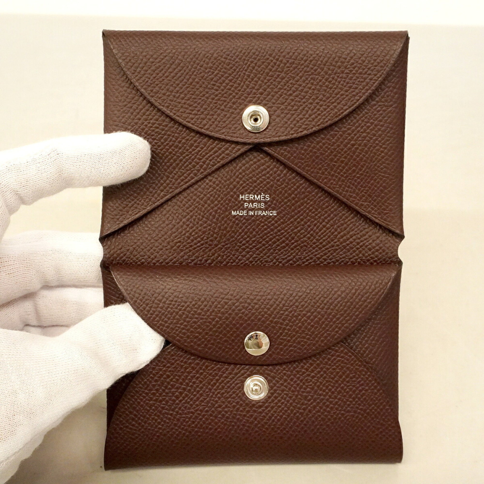 Hermes Brown Leather Coin Purse/Coin Case (Pre-Owned)