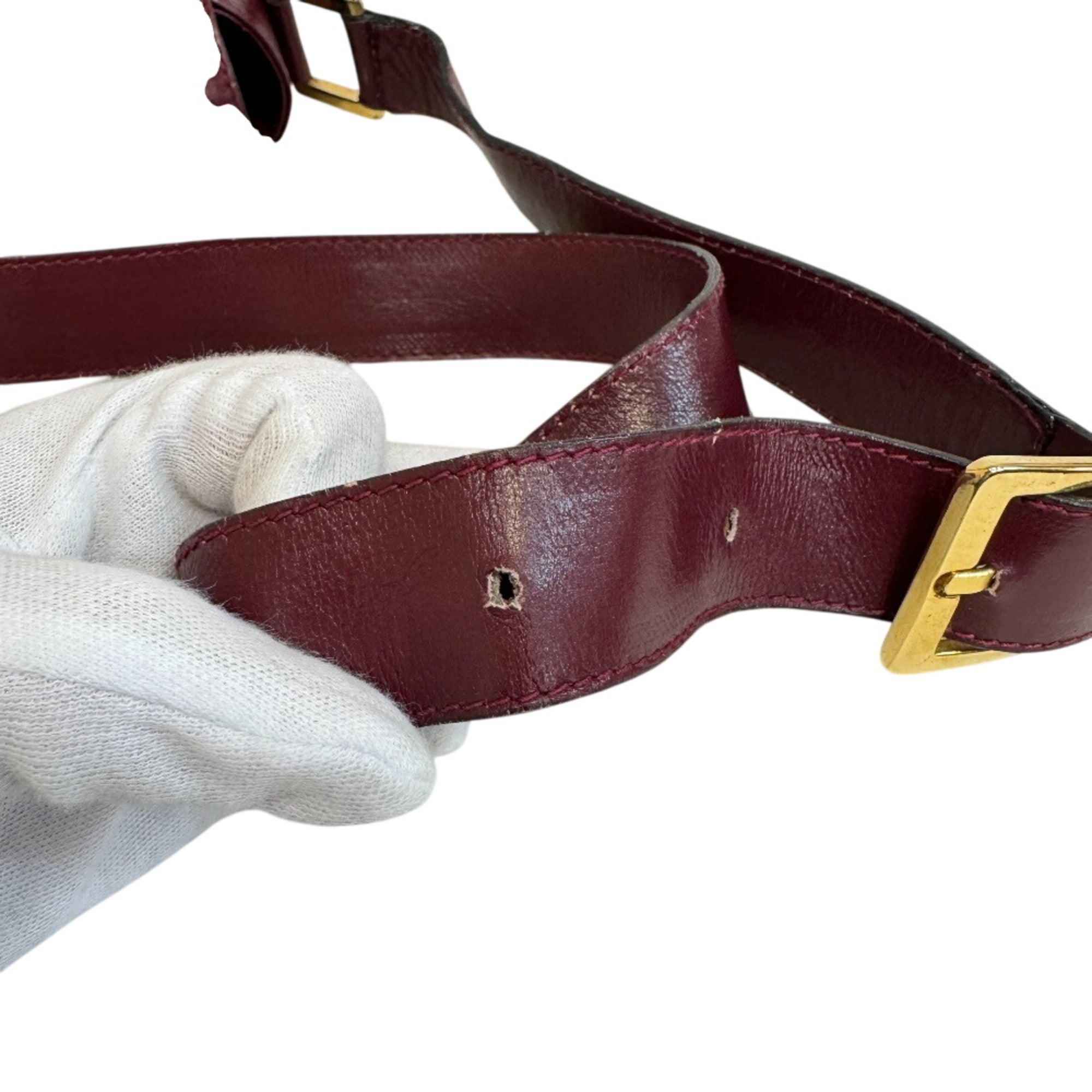 Balenciaga Bordeaux Canvas Leather Shoulder Bag (Pre-Owned)