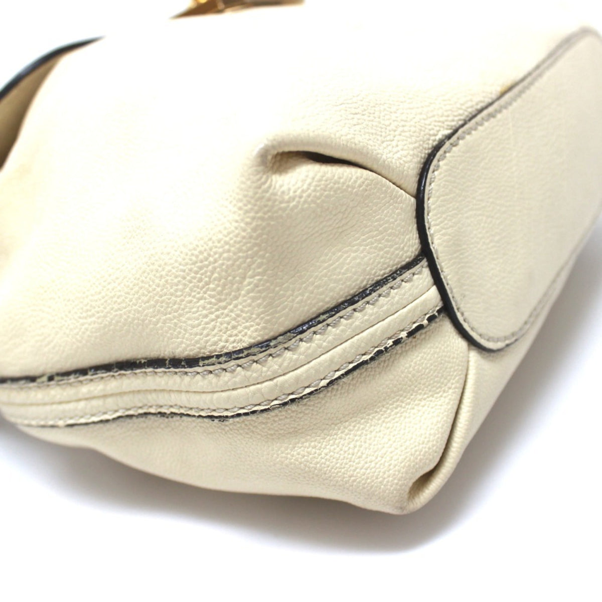 Chloé Elsie Beige Light Beige Leather Handbag Shoulder Bag (Pre-Owned)