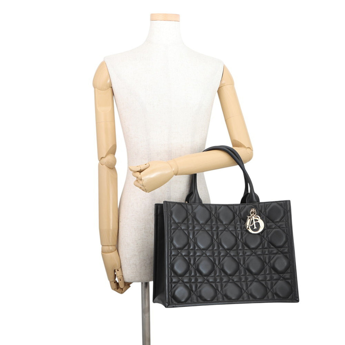 Christian Dior Black Leather Handbag Tote Bag (Pre-Owned)