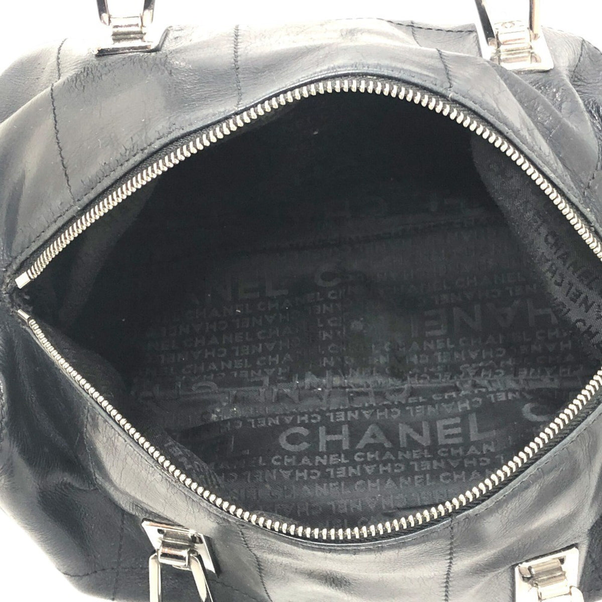 Chanel Black Leather Handbag Tote Bag (Pre-Owned)