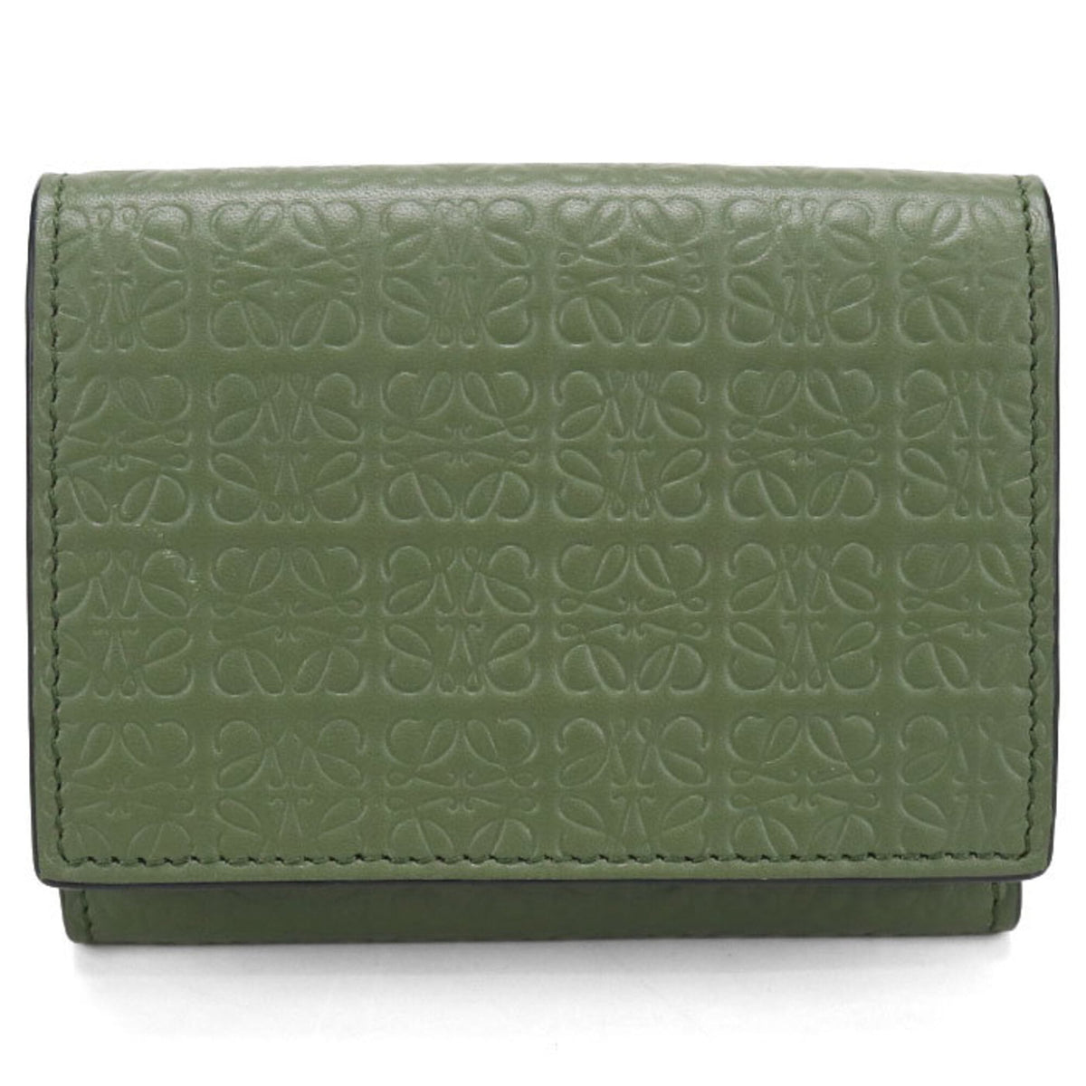 Loewe Green Leather Wallet (Tri-Fold) (Pre-Owned)