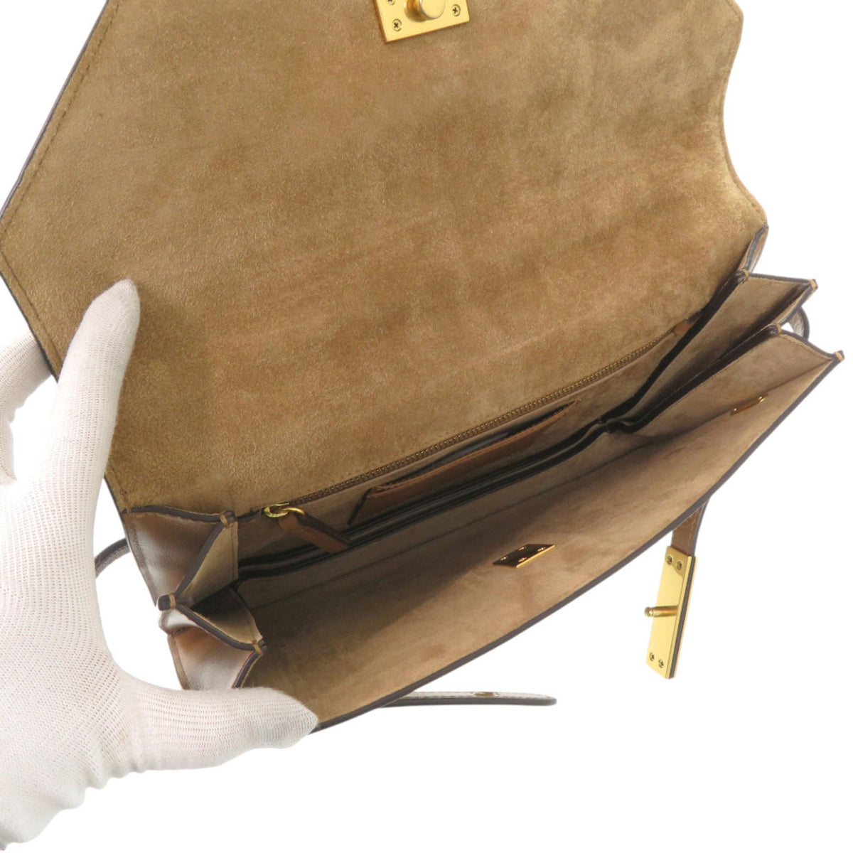 Ralph Lauren Brown Leather Handbag Shoulder Bag (Pre-Owned)