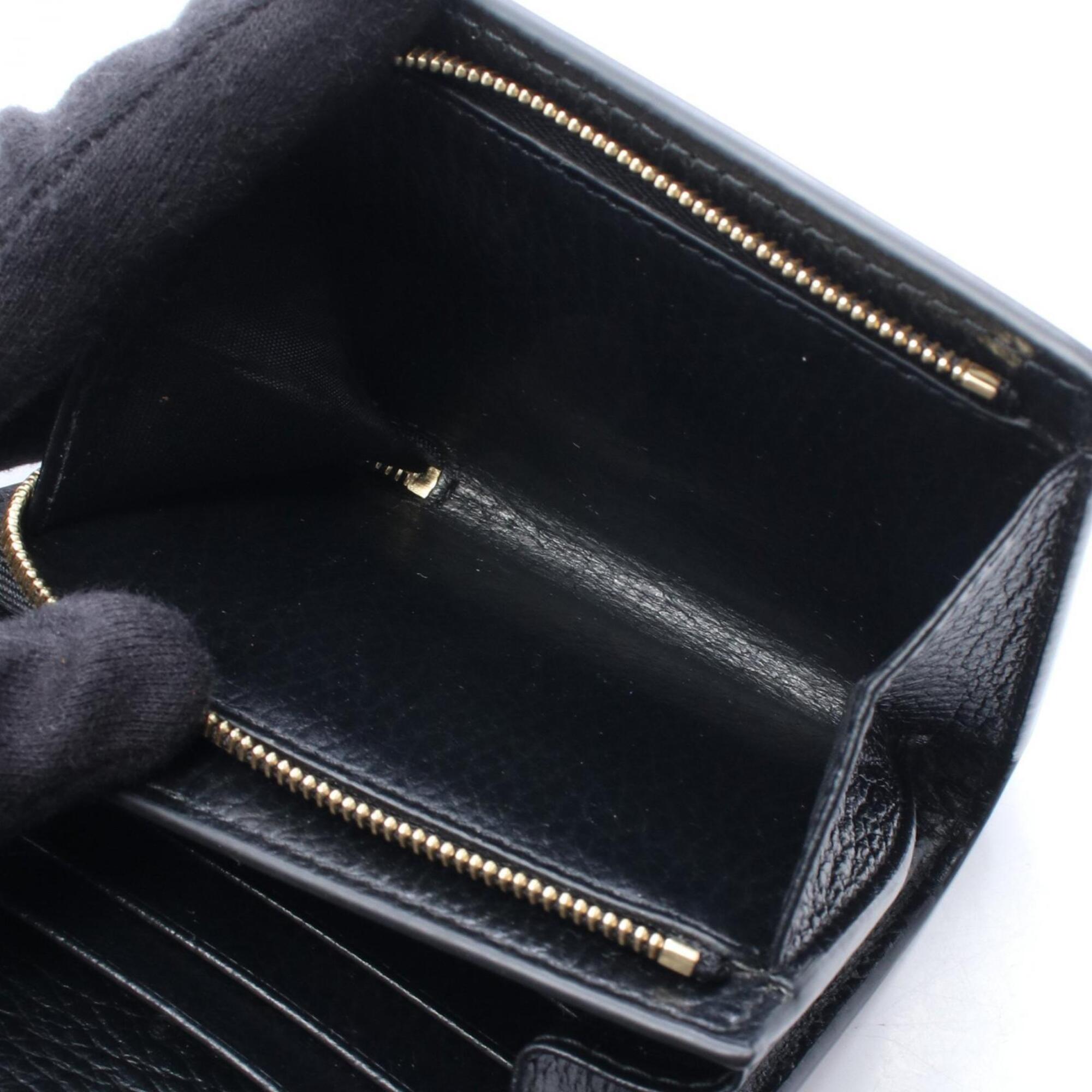 Gucci Beige Black Brown Coated Canvas Leather Wallet (Bi-Fold) (Pre-Owned)