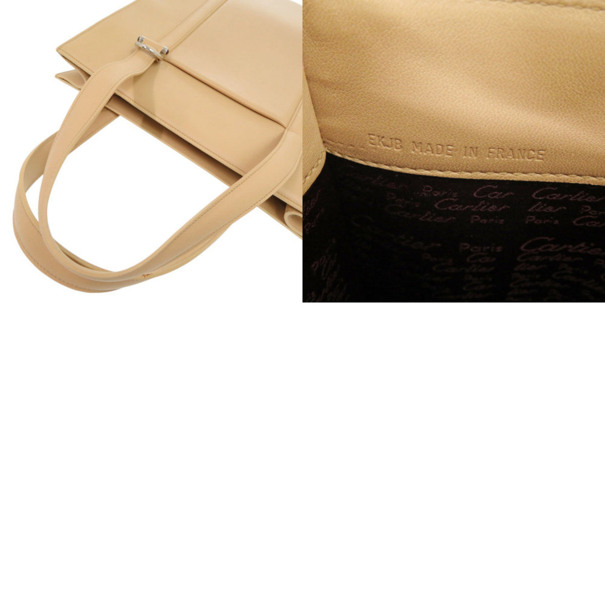 Cartier Beige Leather Tote Bag (Pre-Owned)