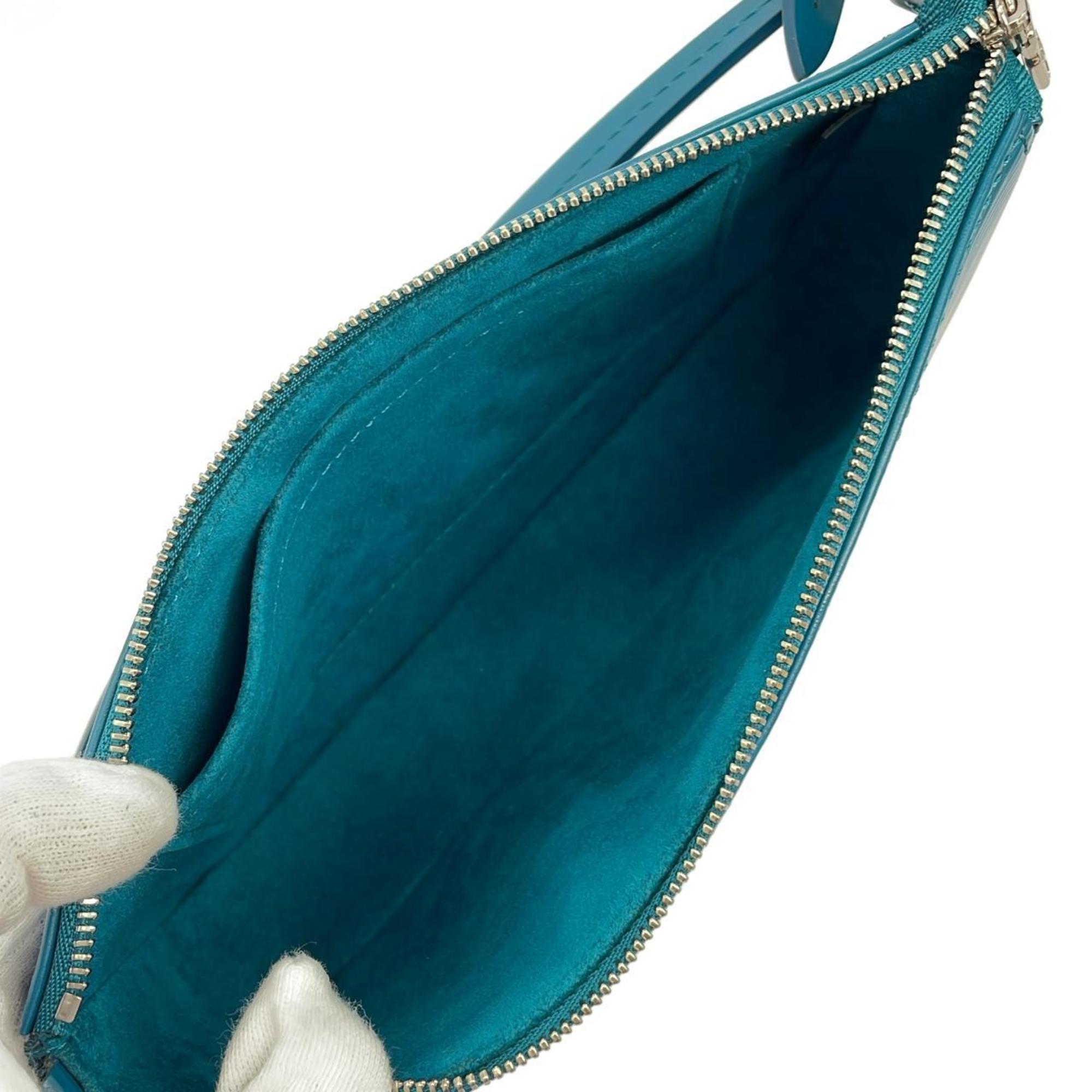 Louis Vuitton Cyan Leather Pochette Pouch (Pre-Owned)