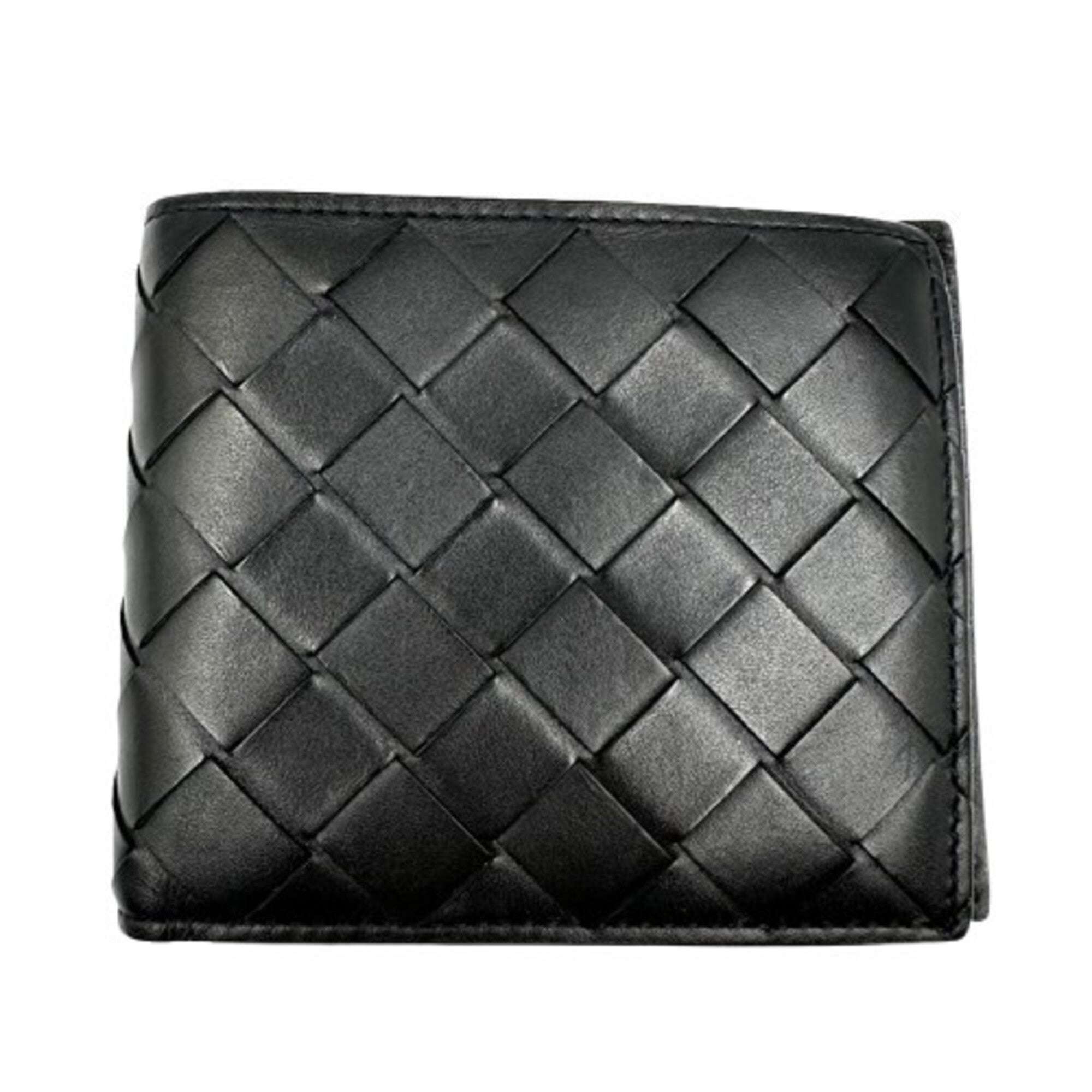 Bottega Veneta Black Leather Wallet (Bi-Fold) (Pre-Owned)