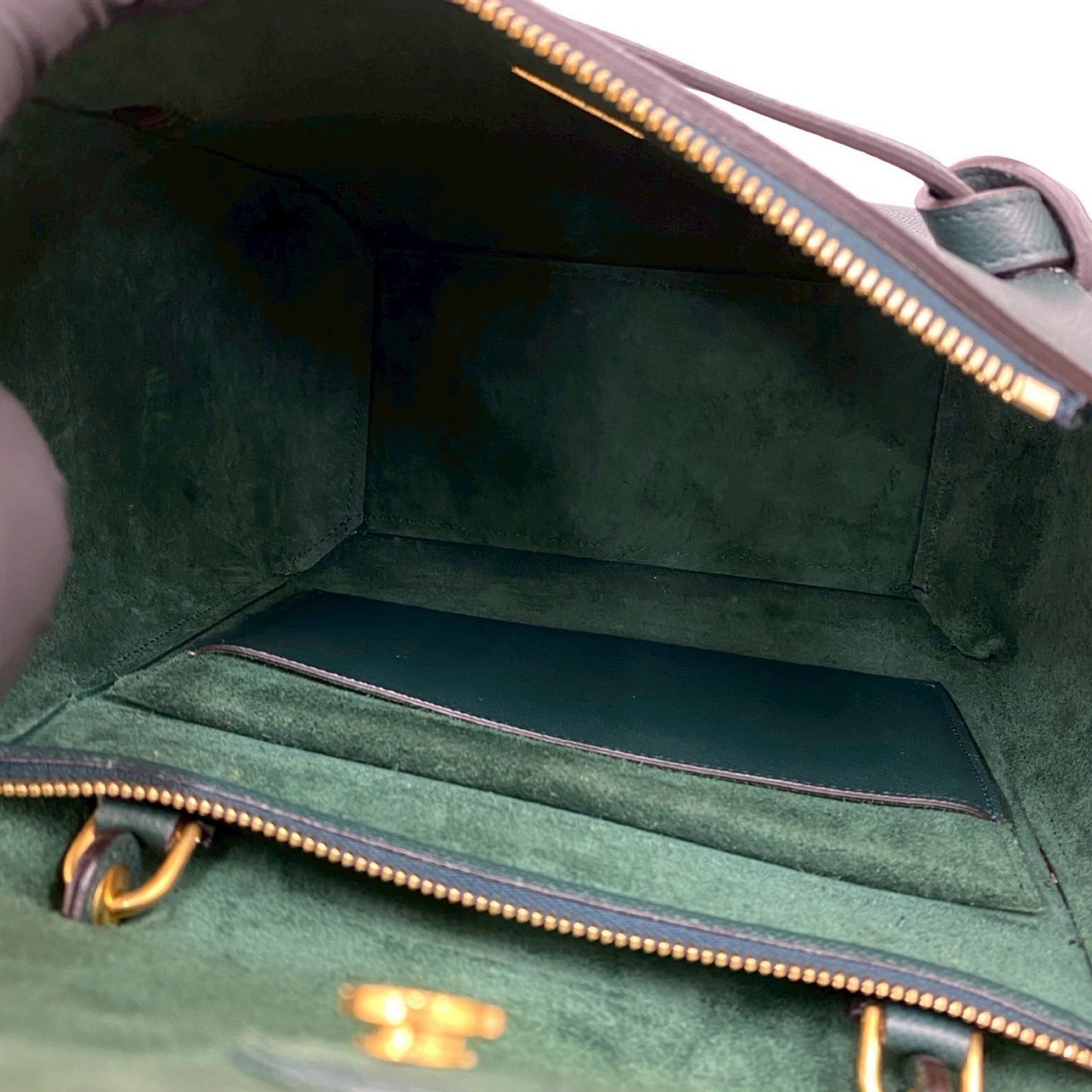 Celine Green Leather Handbag Pochette Shoulder Bag (Pre-Owned)