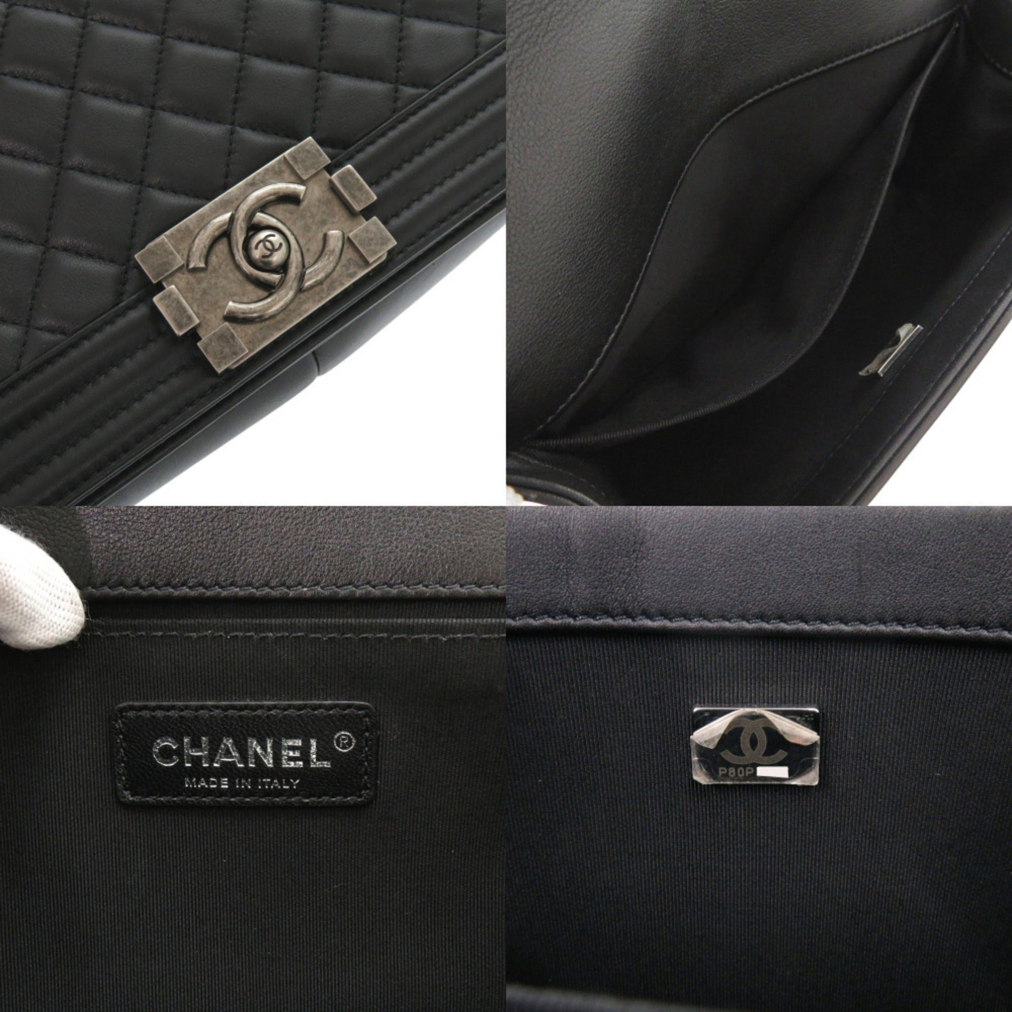 Chanel Black Leather Shoulder Bag (Pre-Owned)